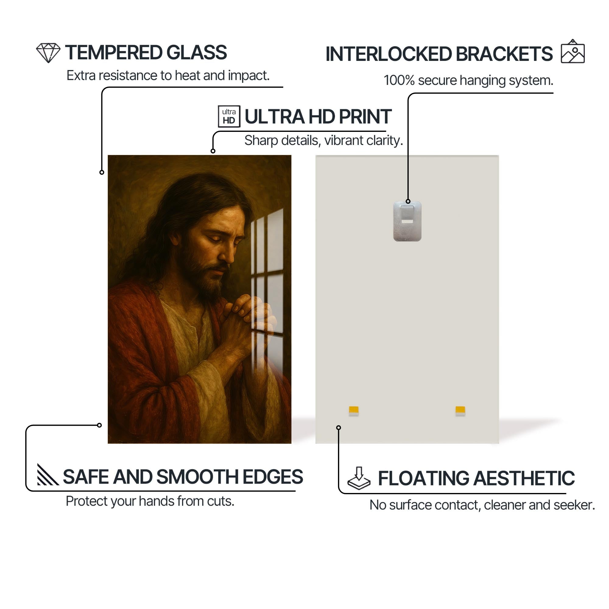 Artronauts Glass Print Sacred Devotion– Christian Tempered Glass Wall Art