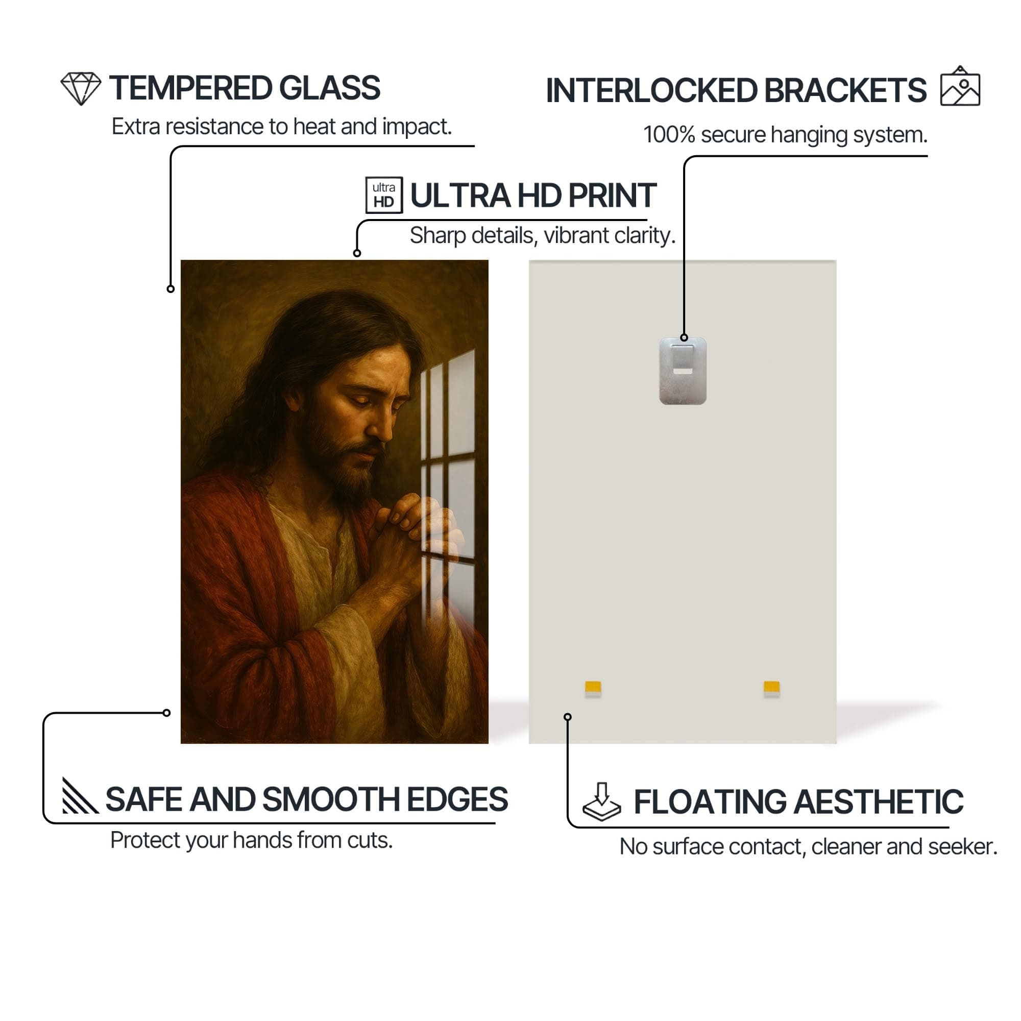 Artronauts Glass Print Sacred Devotion– Christian Tempered Glass Wall Art