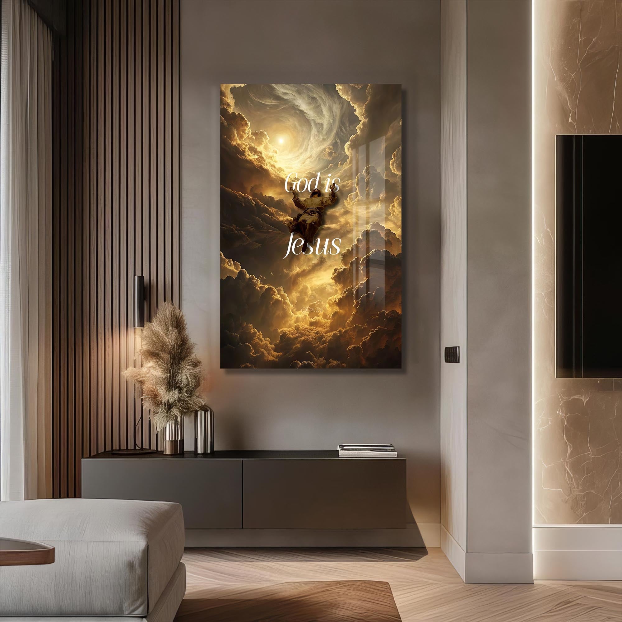 Artronauts Glass Print Christ Ascending in Light– Christian Tempered Glass Wall Art