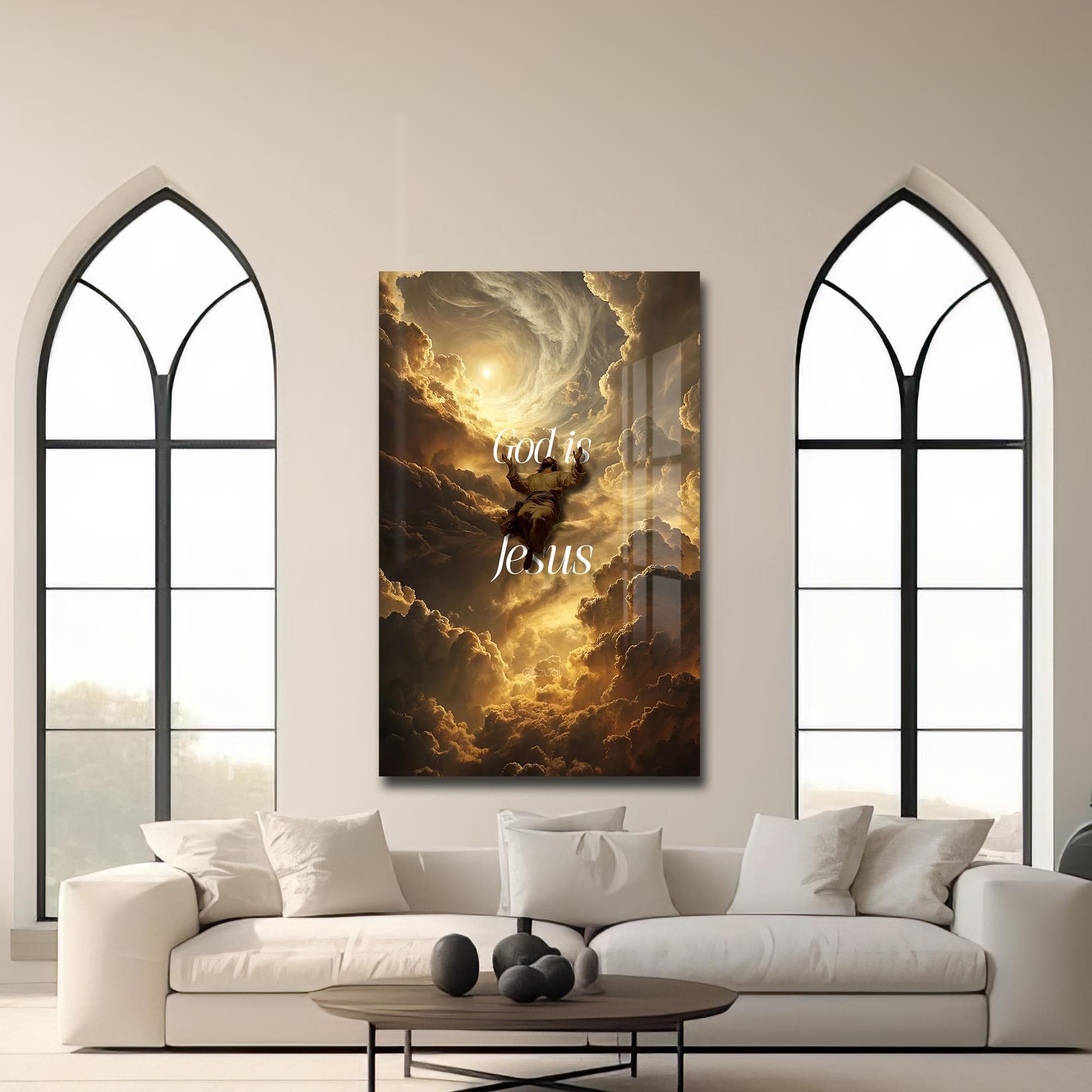 Artronauts Glass Print Christ Ascending in Light– Christian Tempered Glass Wall Art