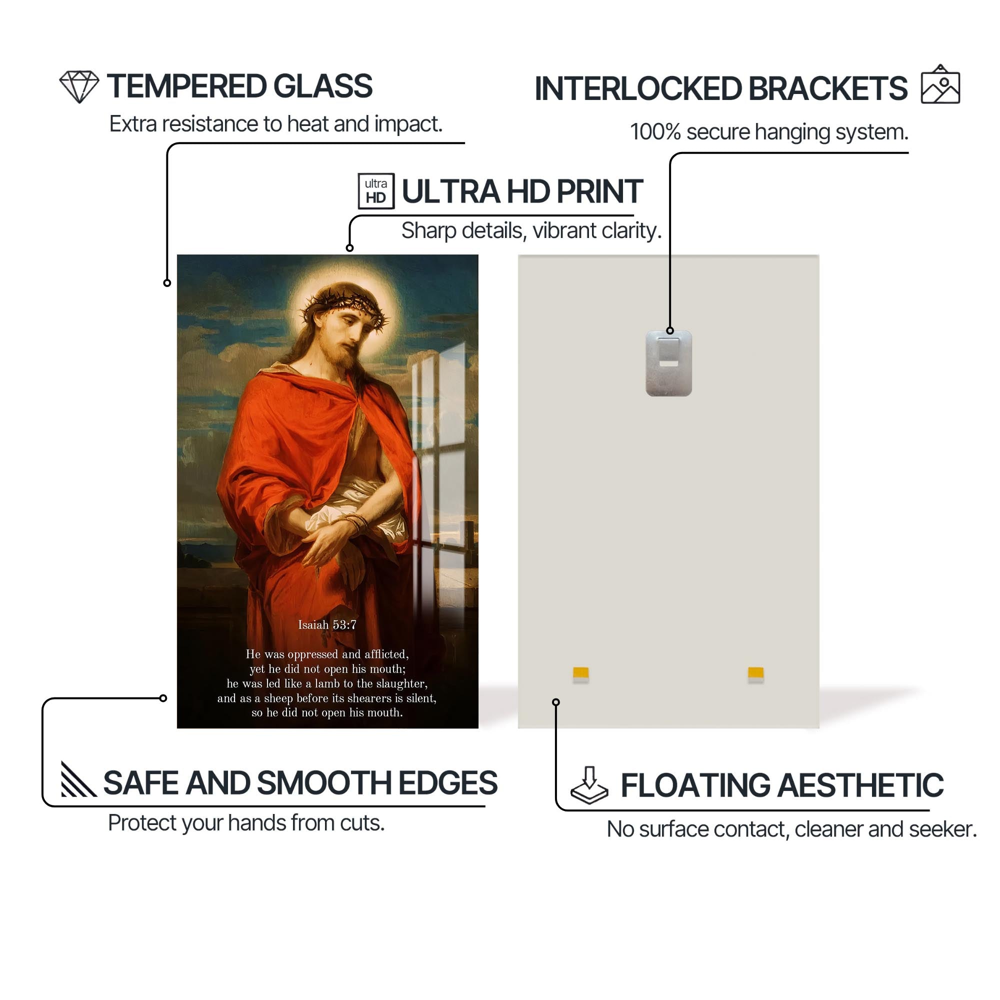 Artronauts Glass Print Christ with Halo– Christian Tempered Glass Wall Art