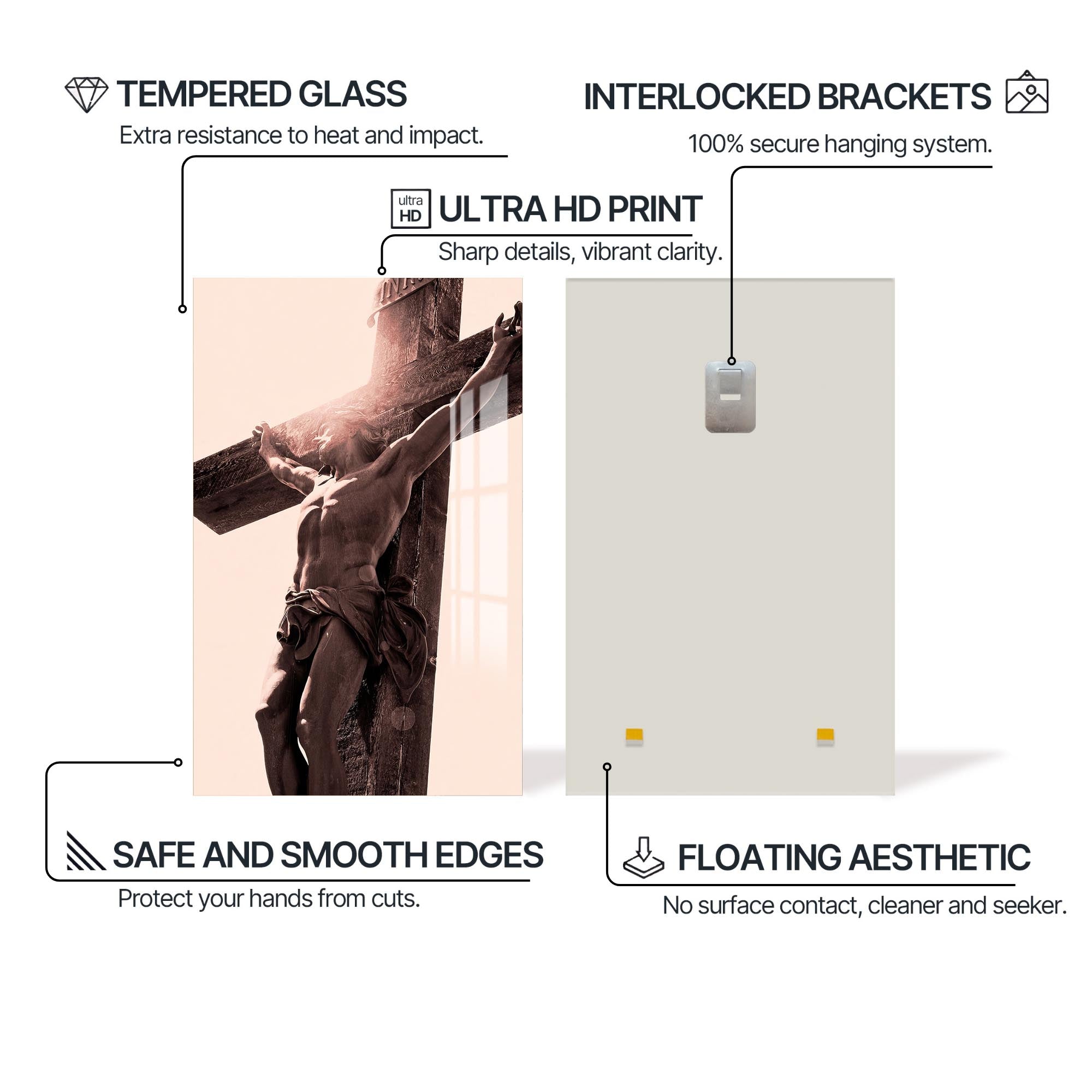 Artronauts Glass Print The Crucifixion– Christian Tempered Glass Wall Art