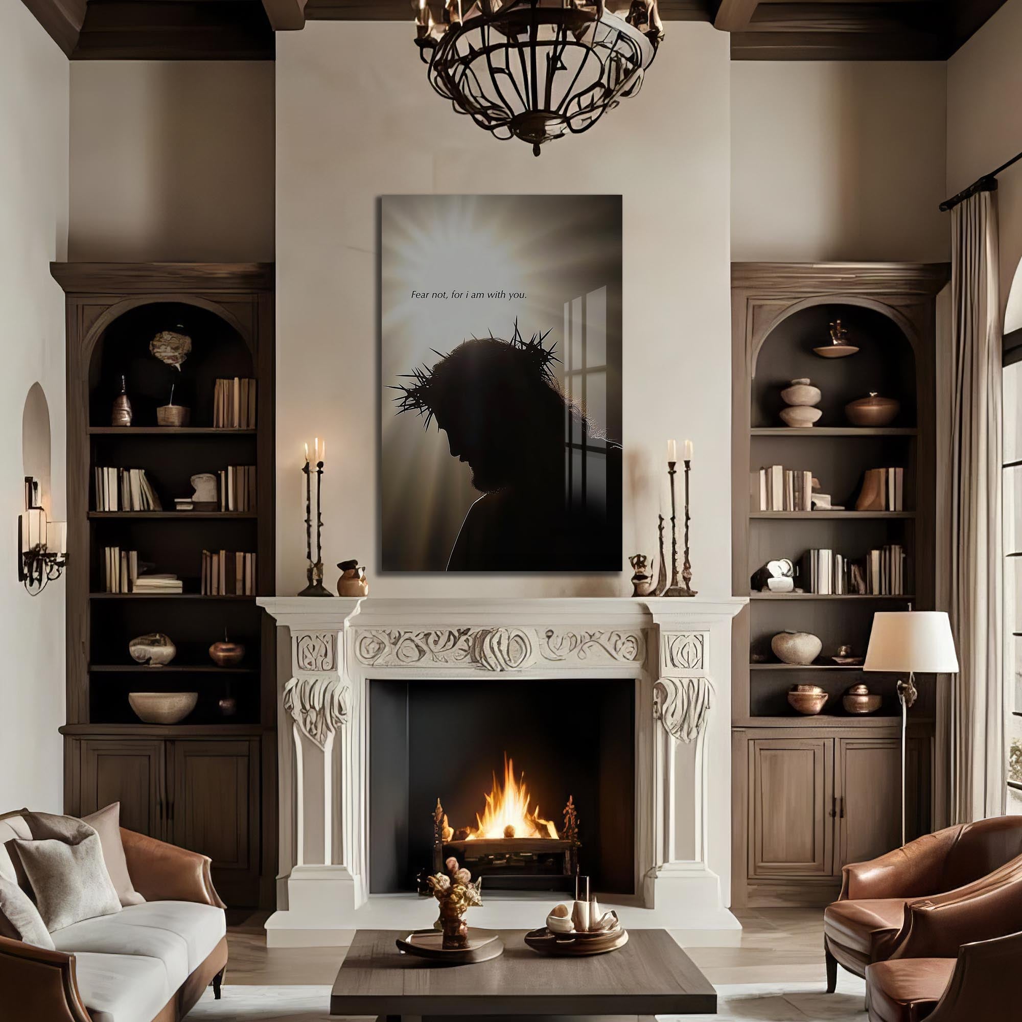 Artronauts Glass Print Crown of Thorns Silhouette– Christian Tempered Glass Wall Art