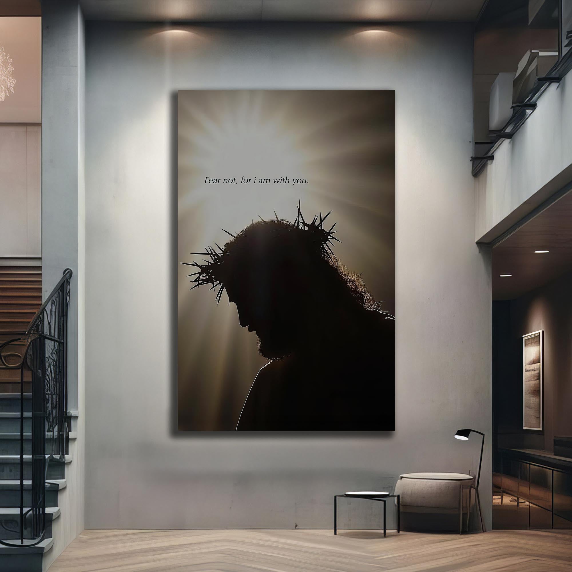 Artronauts Glass Print Crown of Thorns Silhouette– Christian Tempered Glass Wall Art