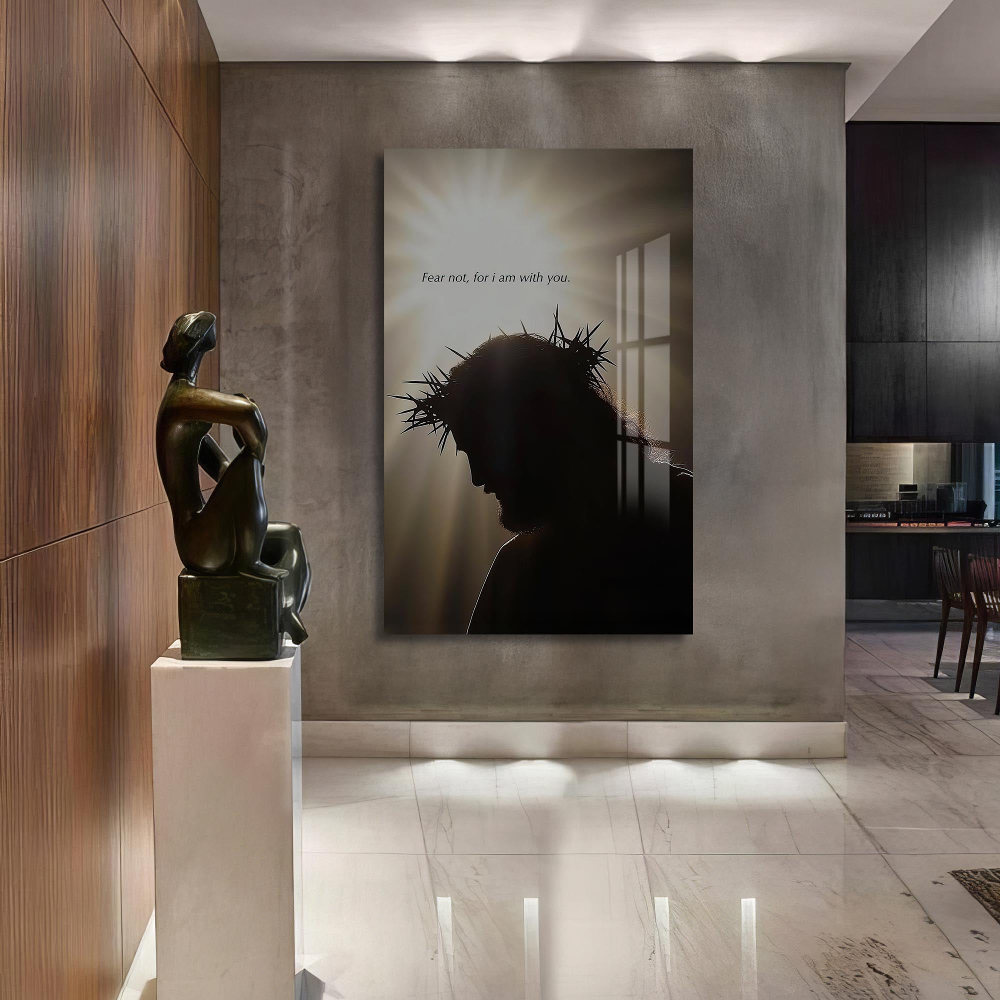 Artronauts Glass Print Crown of Thorns Silhouette– Christian Tempered Glass Wall Art