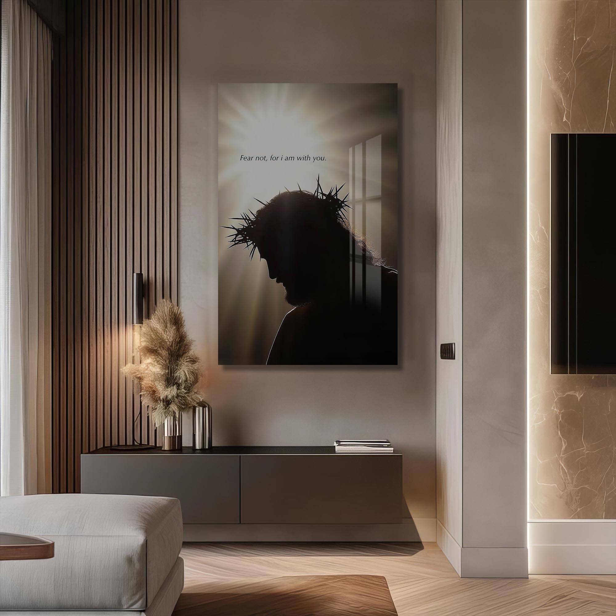 Artronauts Glass Print Crown of Thorns Silhouette– Christian Tempered Glass Wall Art