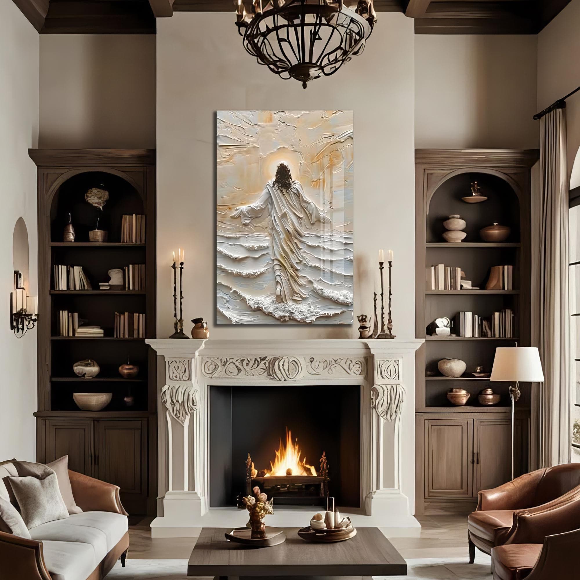 Artronauts Glass Print Christ Walking Through Light– Christian Tempered Glass Wall Art