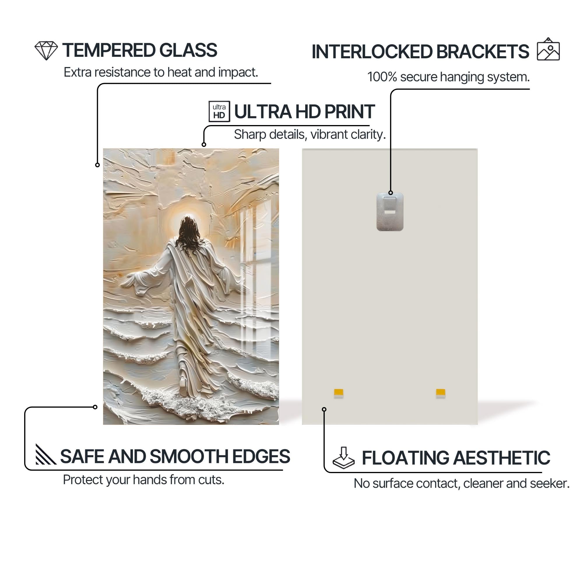 Artronauts Glass Print Christ Walking Through Light– Christian Tempered Glass Wall Art