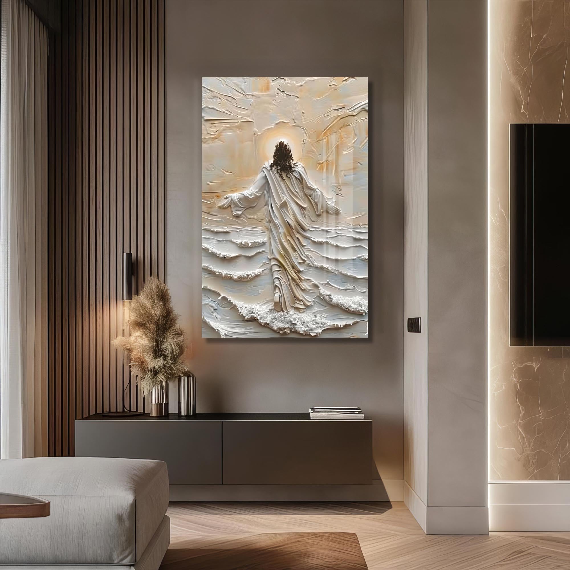 Artronauts Glass Print Christ Walking Through Light– Christian Tempered Glass Wall Art