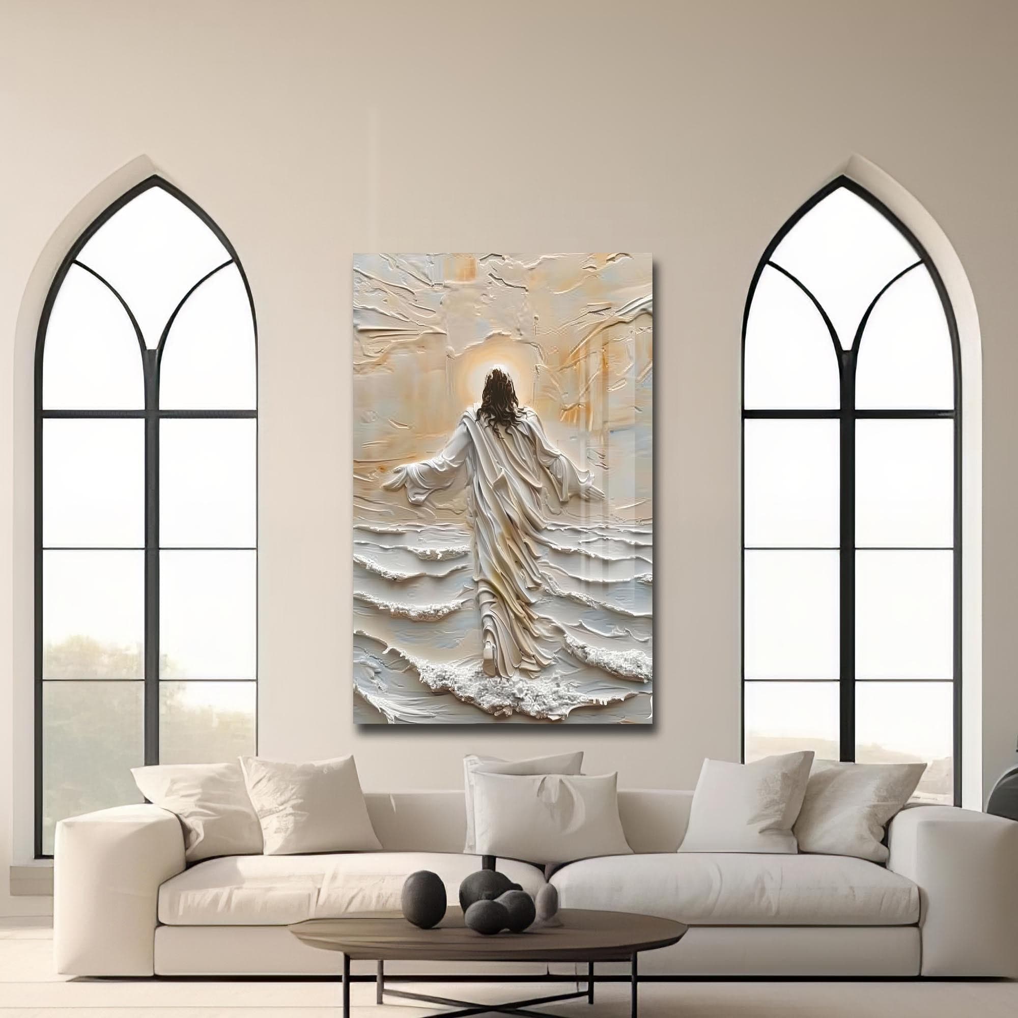 Artronauts Glass Print Christ Walking Through Light– Christian Tempered Glass Wall Art