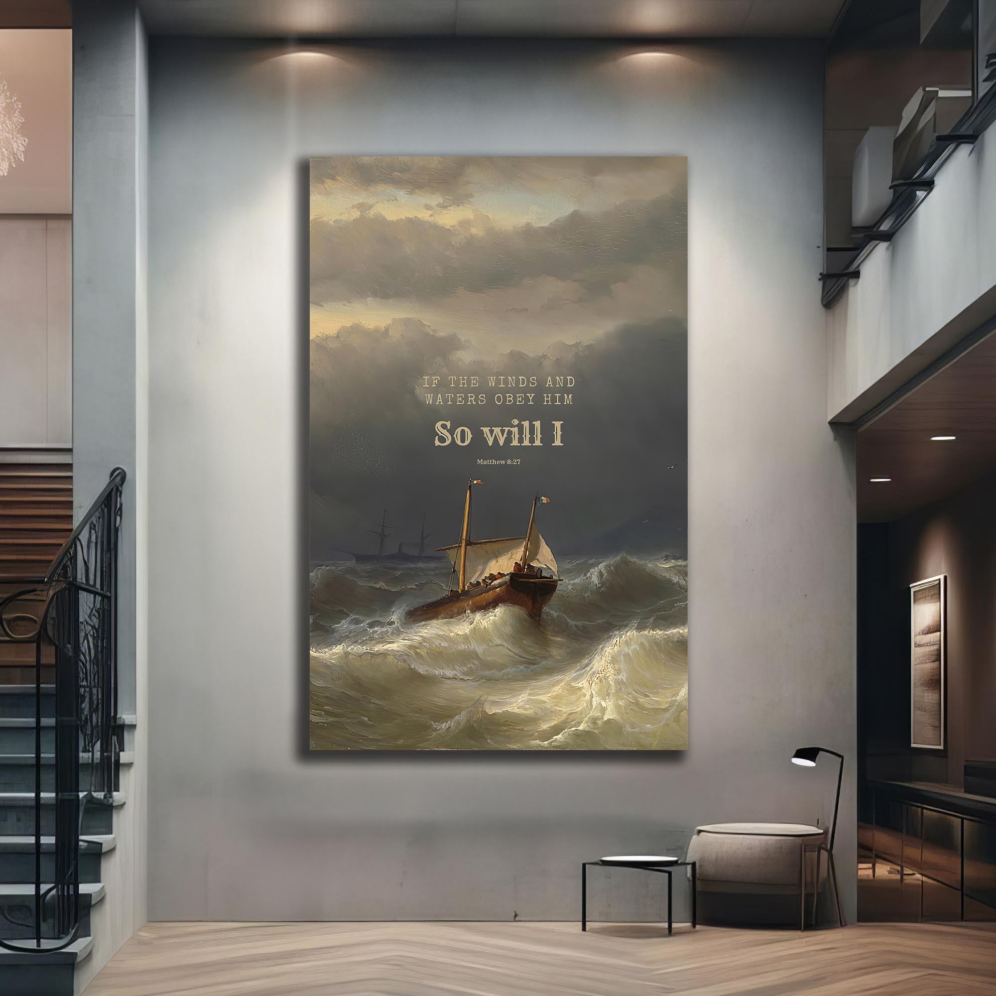 Artronauts Glass Print Matthew 8:27– Christian Tempered Glass Wall Art