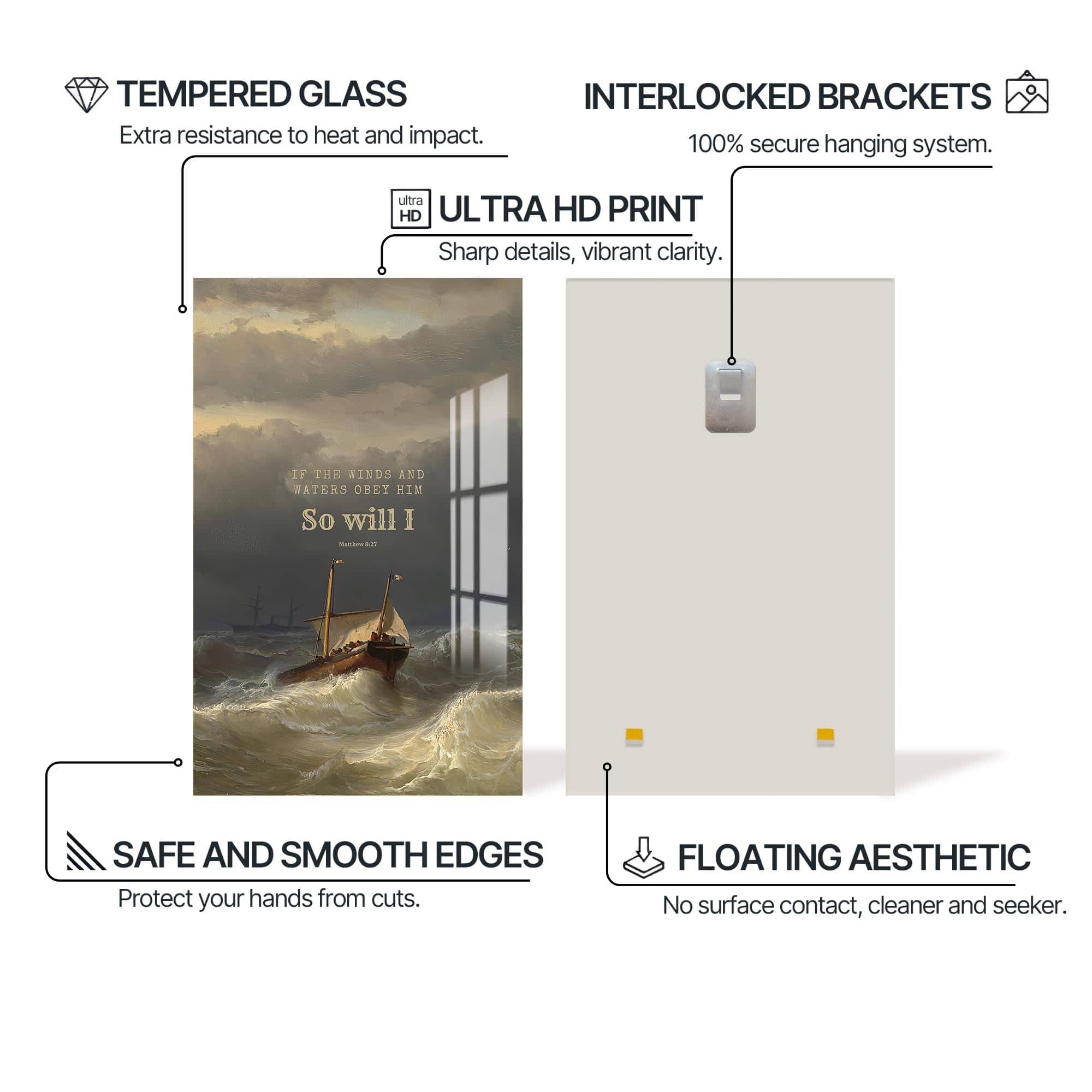 Artronauts Glass Print Matthew 8:27– Christian Tempered Glass Wall Art
