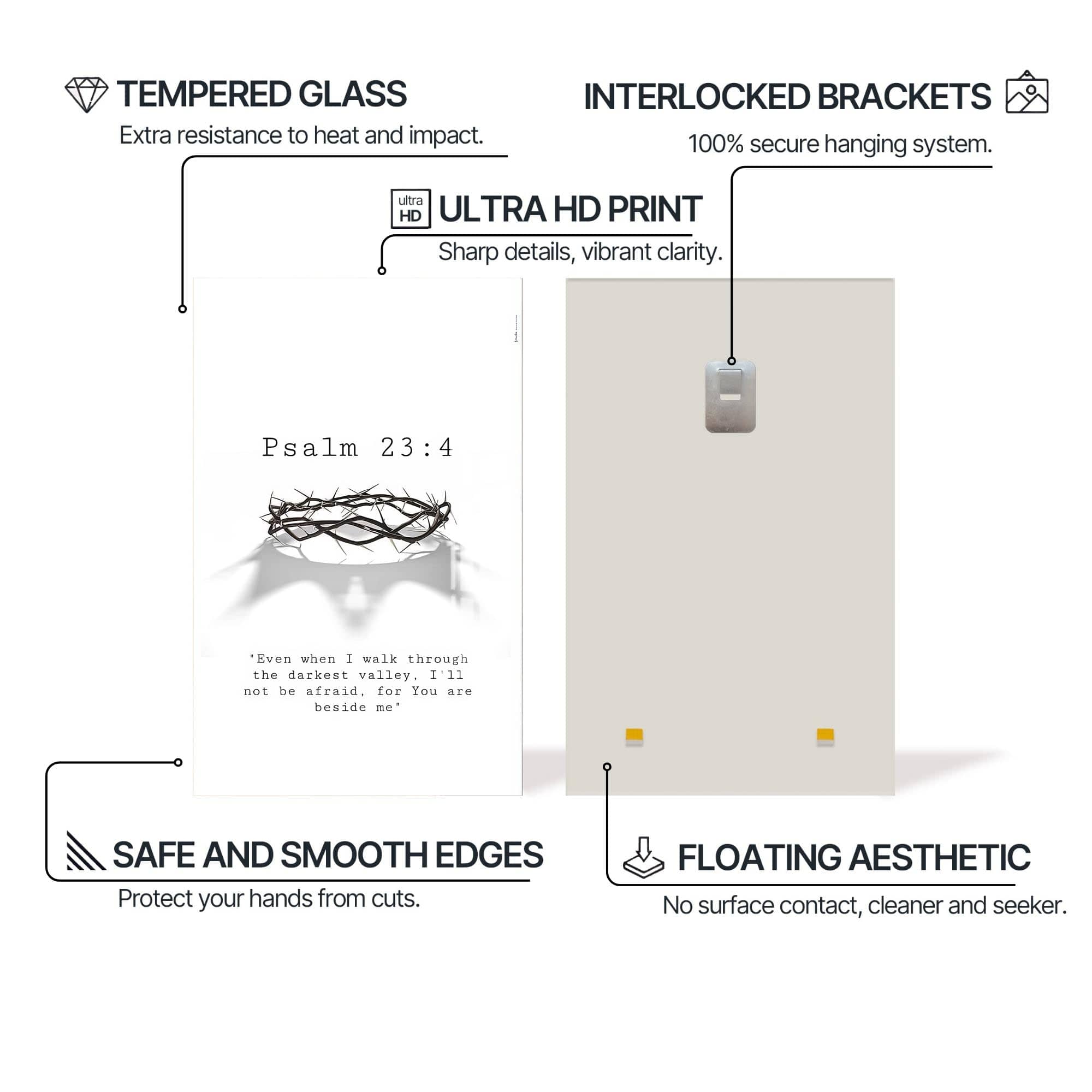 Artronauts Glass Print Psalm 23– Christian Tempered Glass Wall Art