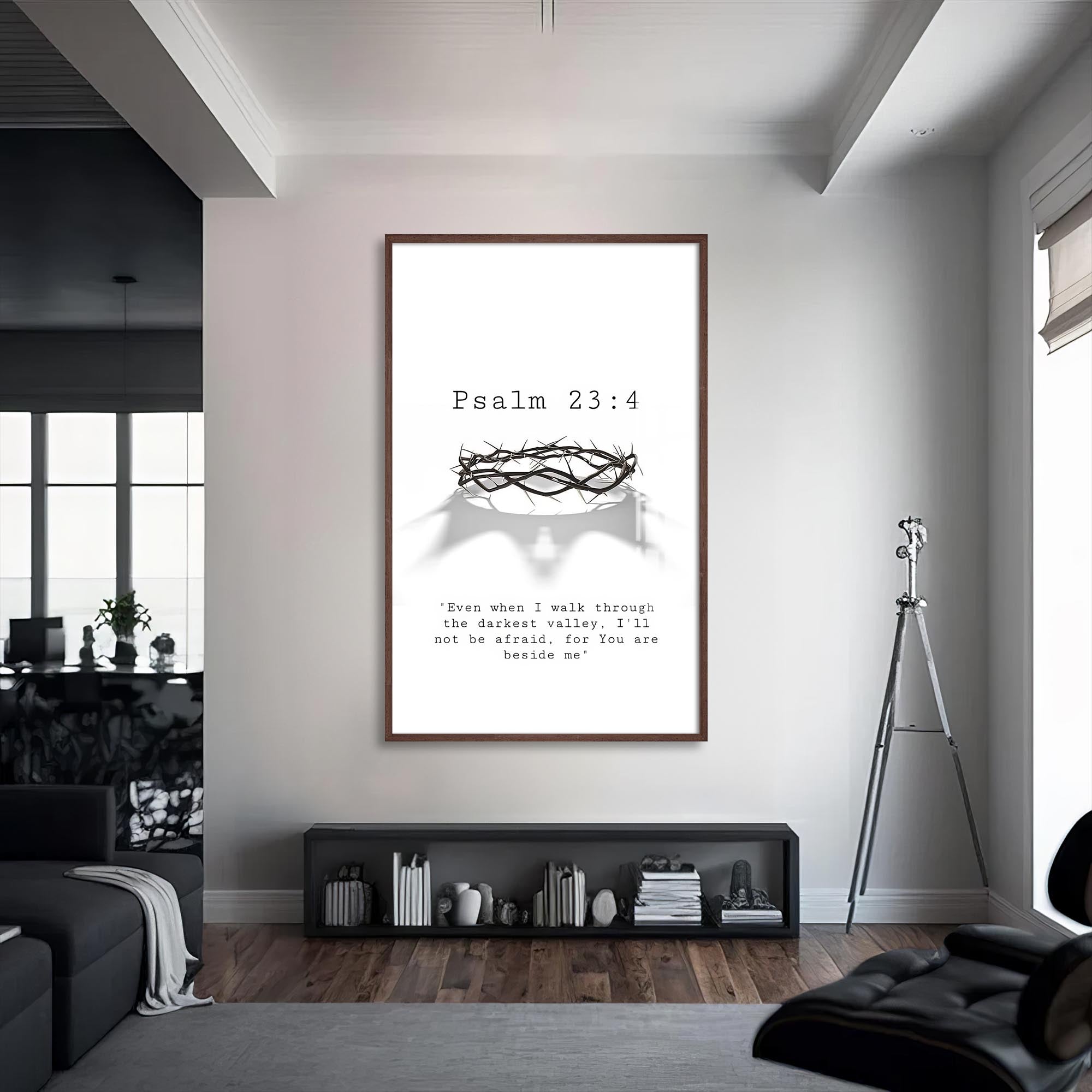 Artronauts Glass Print S | 72x46 cm | 28.3"x18.1" / Walnut Psalm 23– Christian Tempered Glass Wall Art