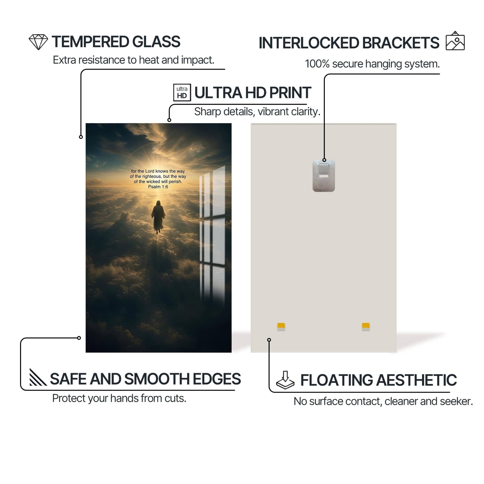 Artronauts Glass Print Christ Walking Toward Heaven– Christian Tempered Glass Wall Art