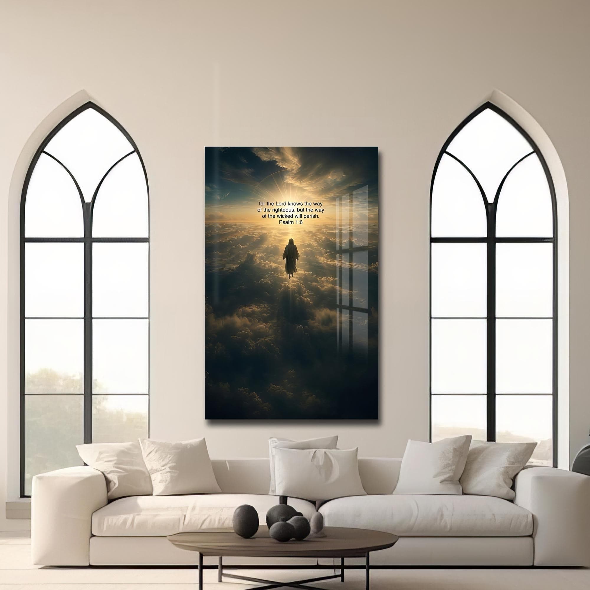 Artronauts Glass Print Christ Walking Toward Heaven– Christian Tempered Glass Wall Art