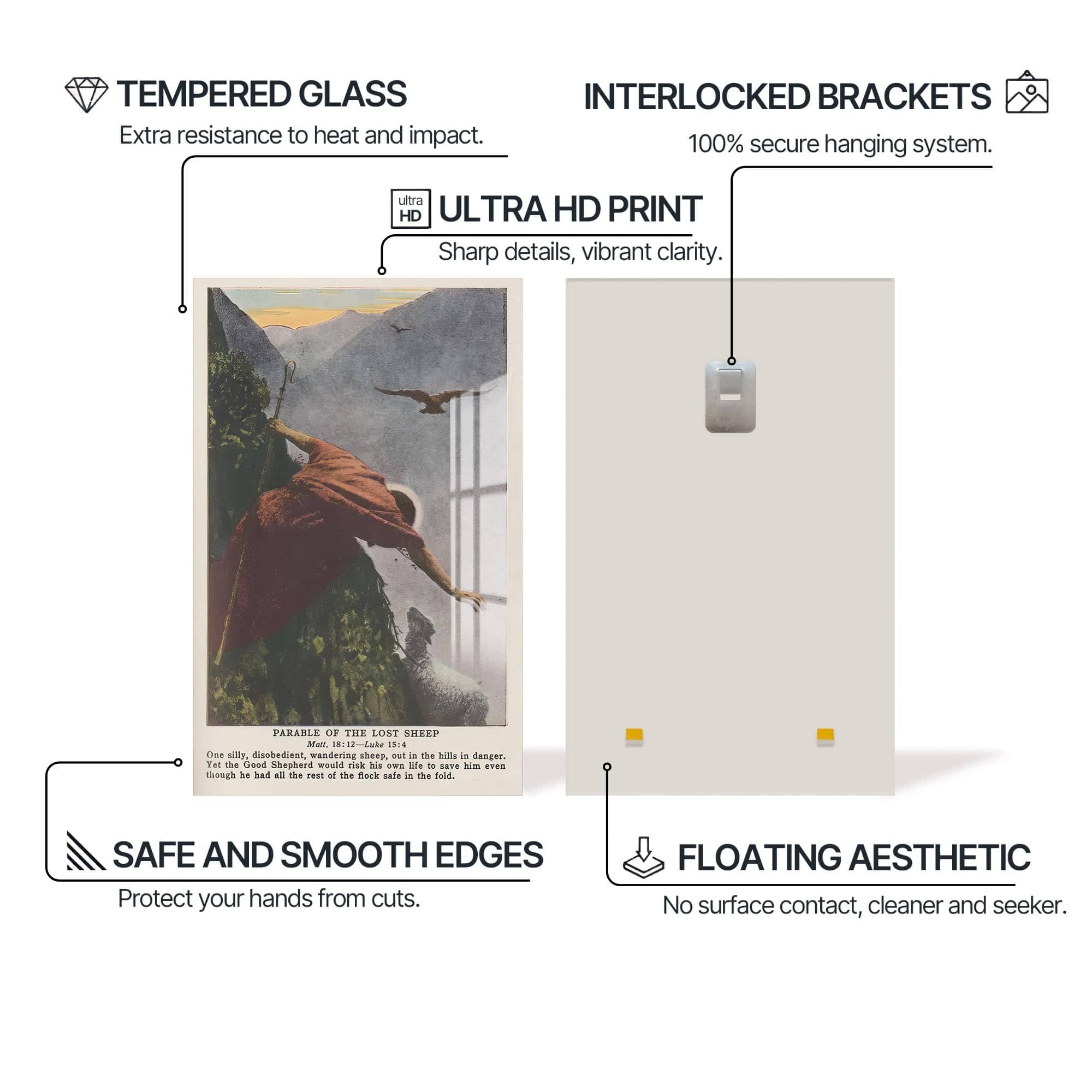 Artronauts Glass Print Parable of the Lost Sheep– Christian Tempered Glass Wall Art