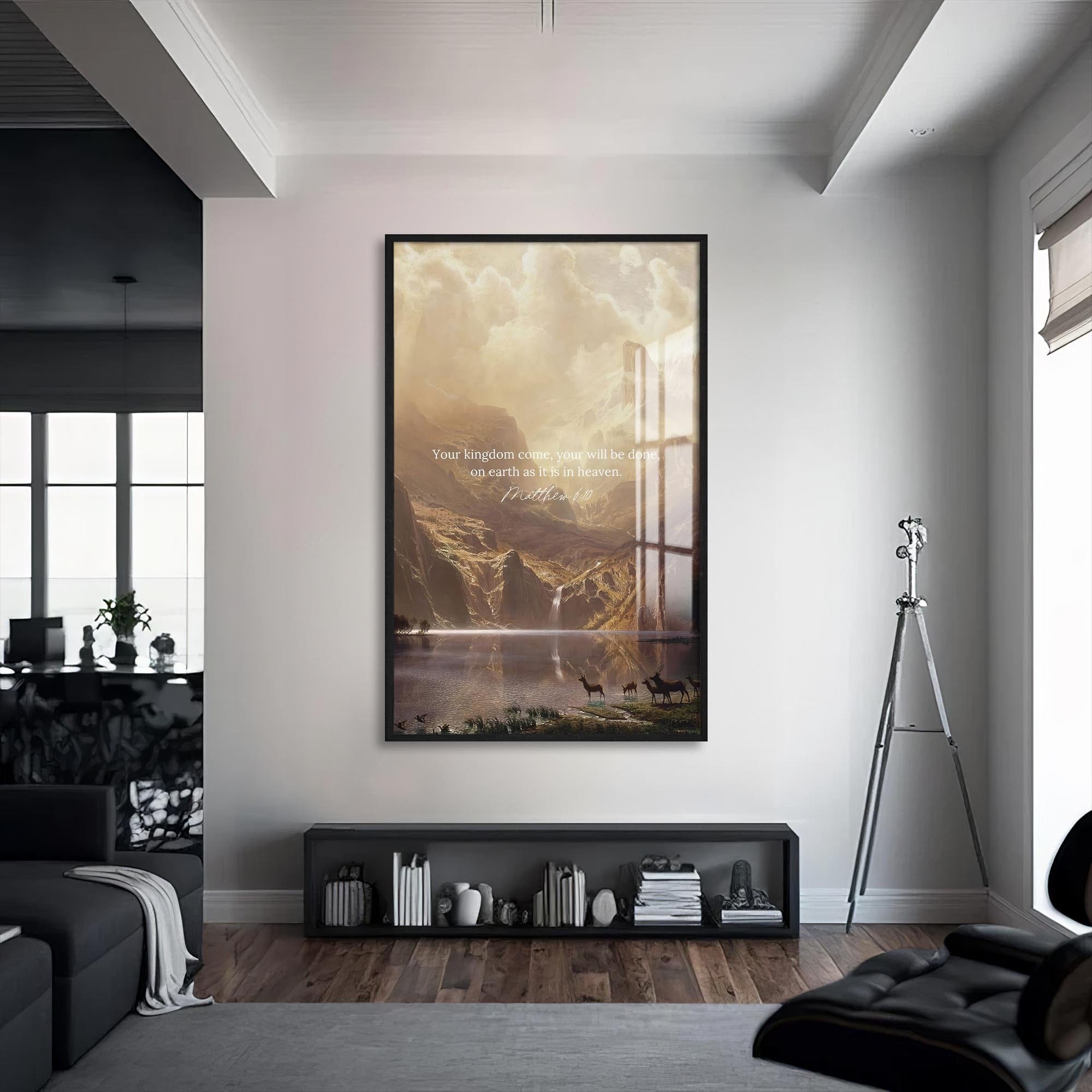 Artronauts Glass Print S | 72x46 cm | 28.3"x18.1" / Black Your Kingdom Come– Christian Tempered Glass Wall Art