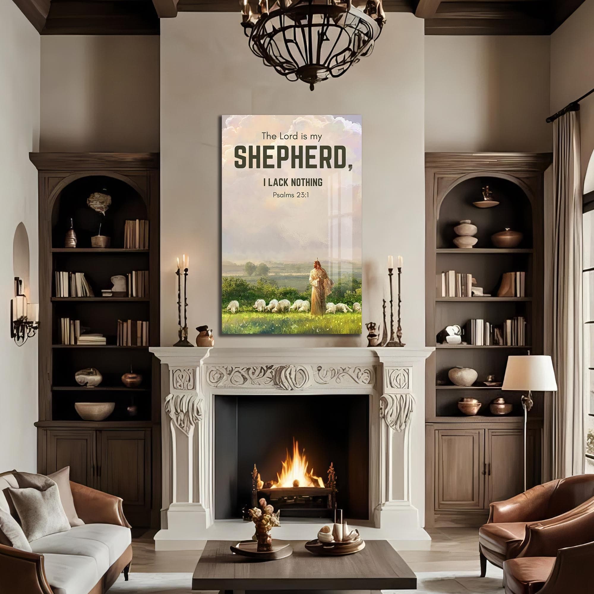 Artronauts Glass Print The Lord Is My Shepherd– Christian Tempered Glass Wall Art