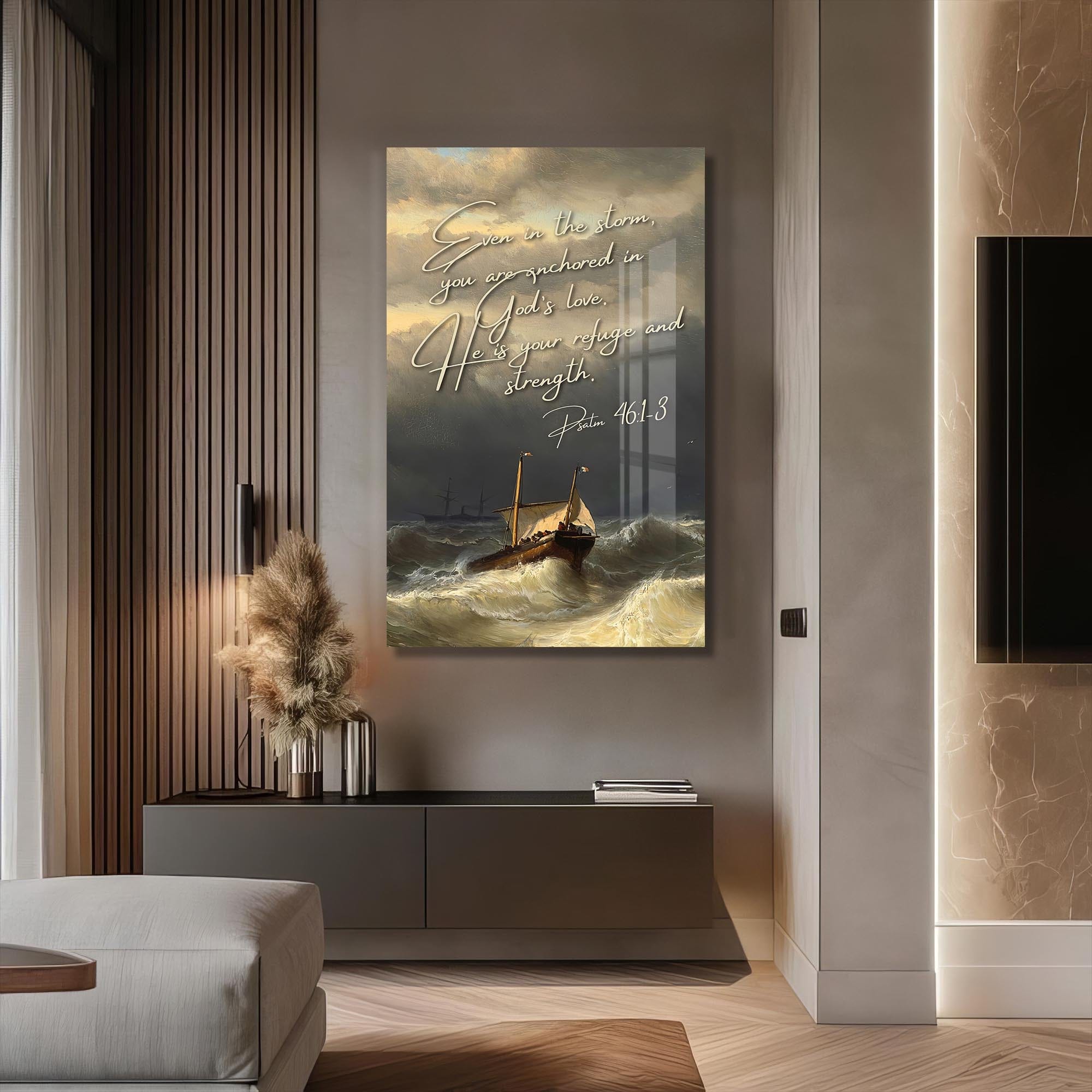 Artronauts Glass Print Anchor in the Storm– Christian Tempered Glass Wall Art