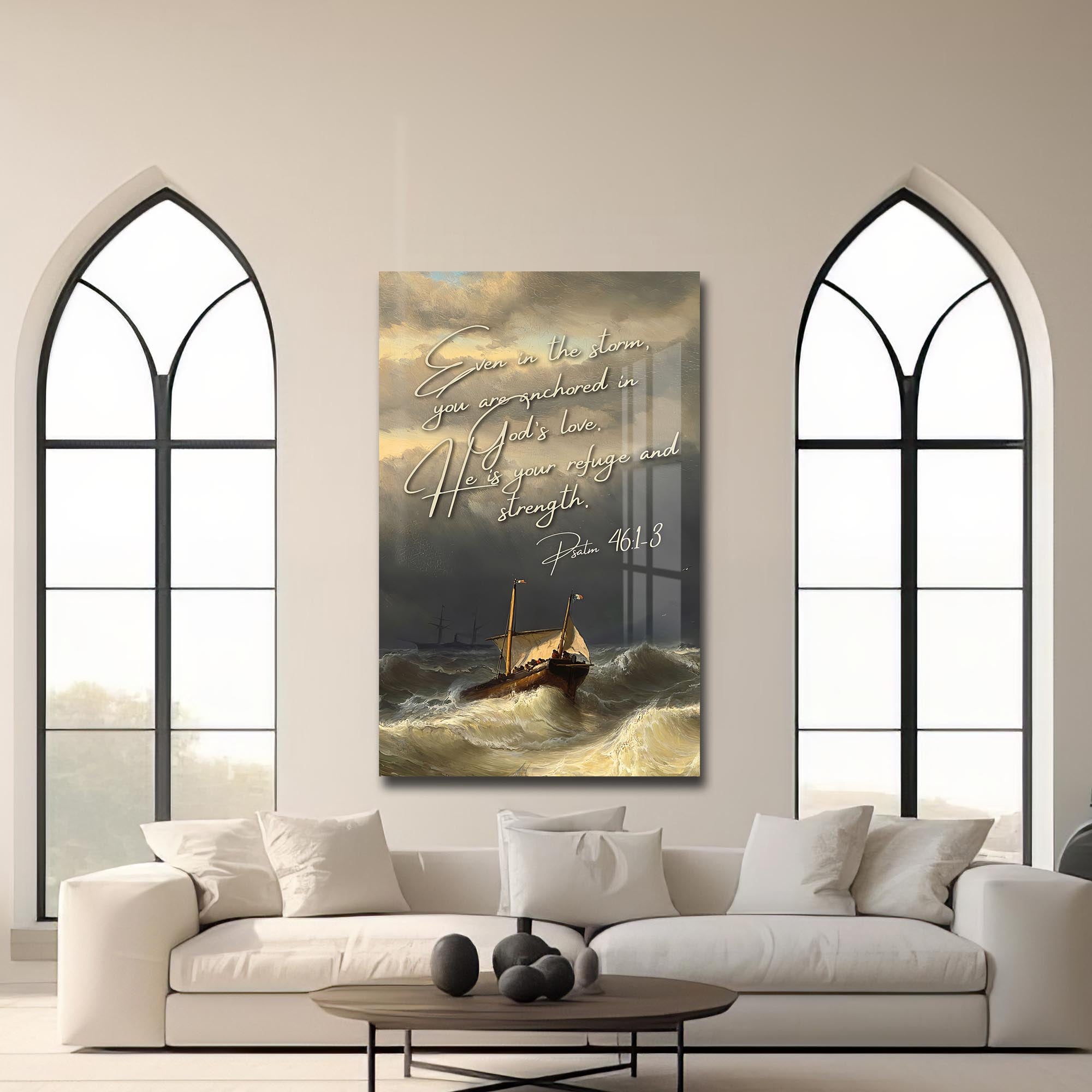 Artronauts Glass Print Anchor in the Storm– Christian Tempered Glass Wall Art