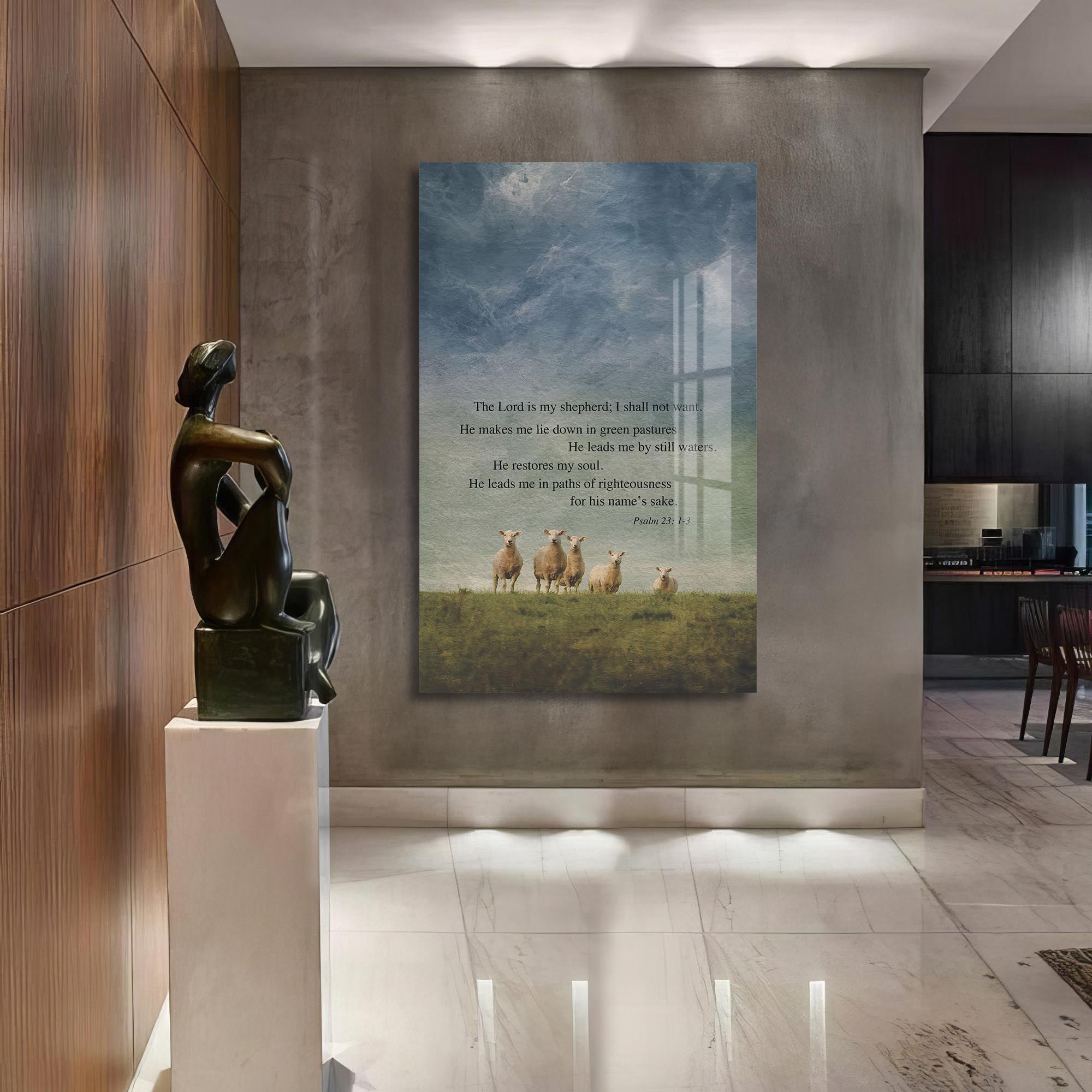 Artronauts Glass Print Psalm 23 Still Waters– Christian Tempered Glass Wall Art