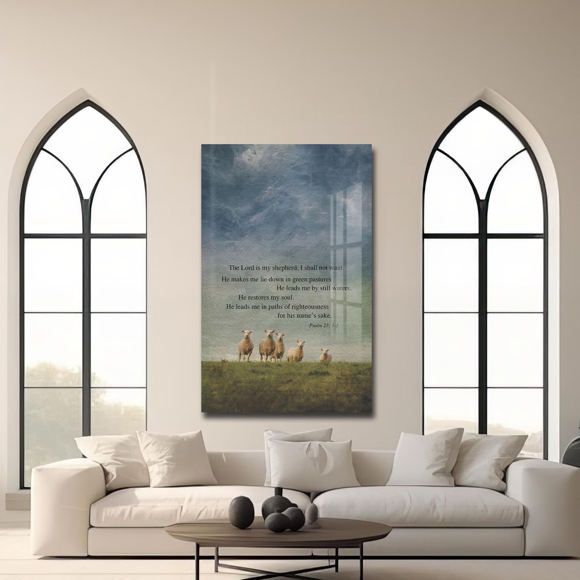 Artronauts Glass Print Psalm 23 Still Waters– Christian Tempered Glass Wall Art