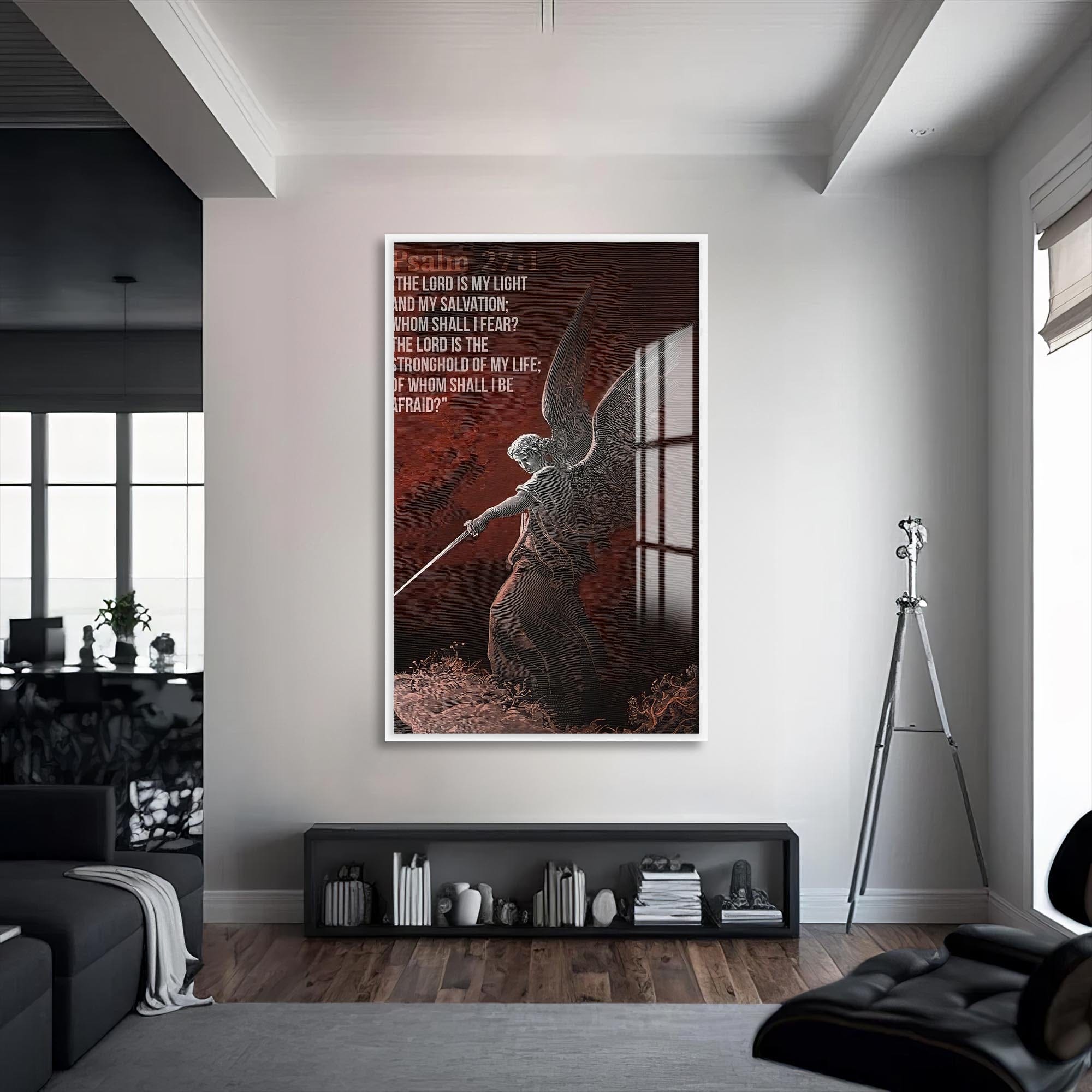 Artronauts Glass Print S | 72x46 cm | 28.3"x18.1" / White The Lord Is My Light– Christian Tempered Glass Wall Art