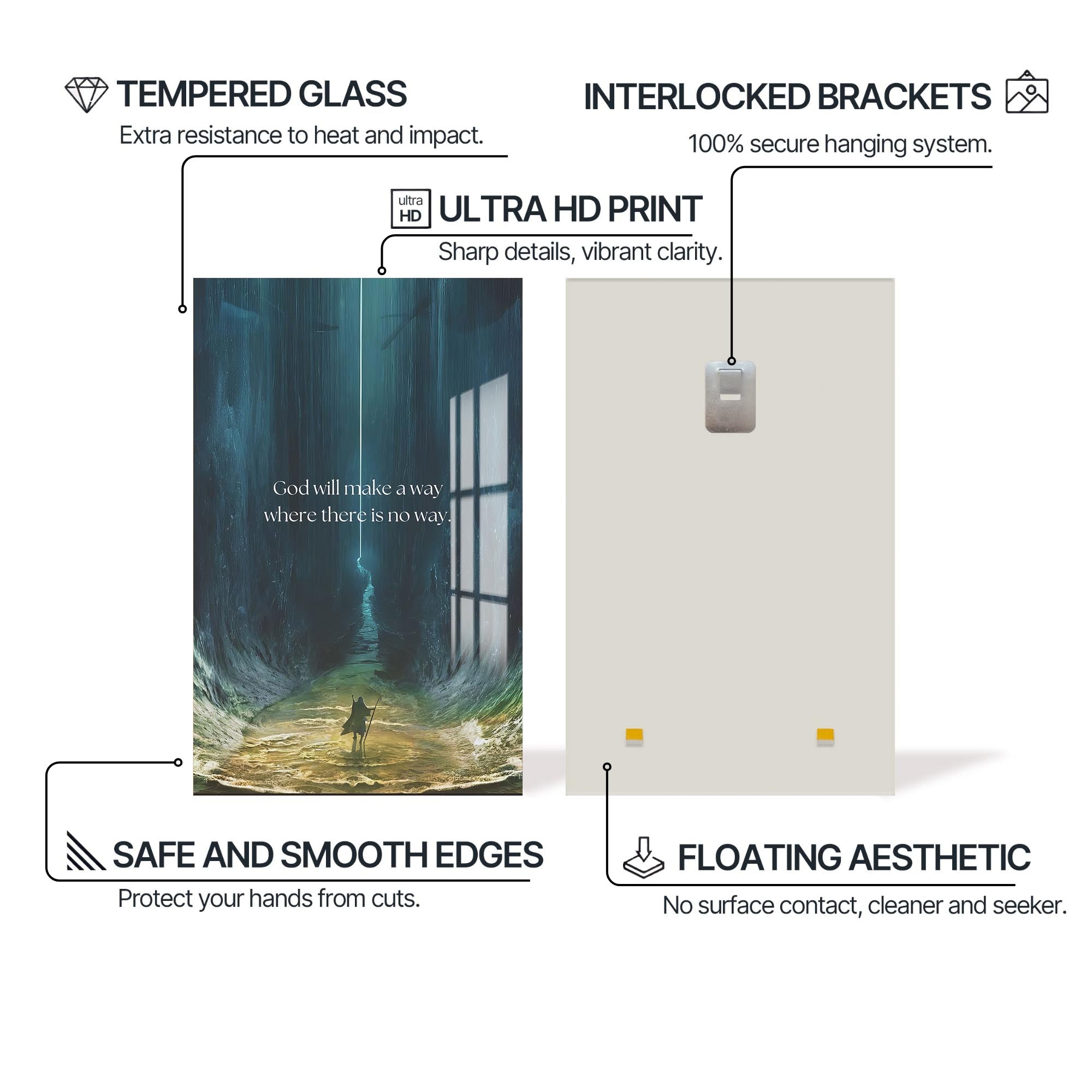 Artronauts Glass Print God Will Make a Way– Christian Tempered Glass Wall Art