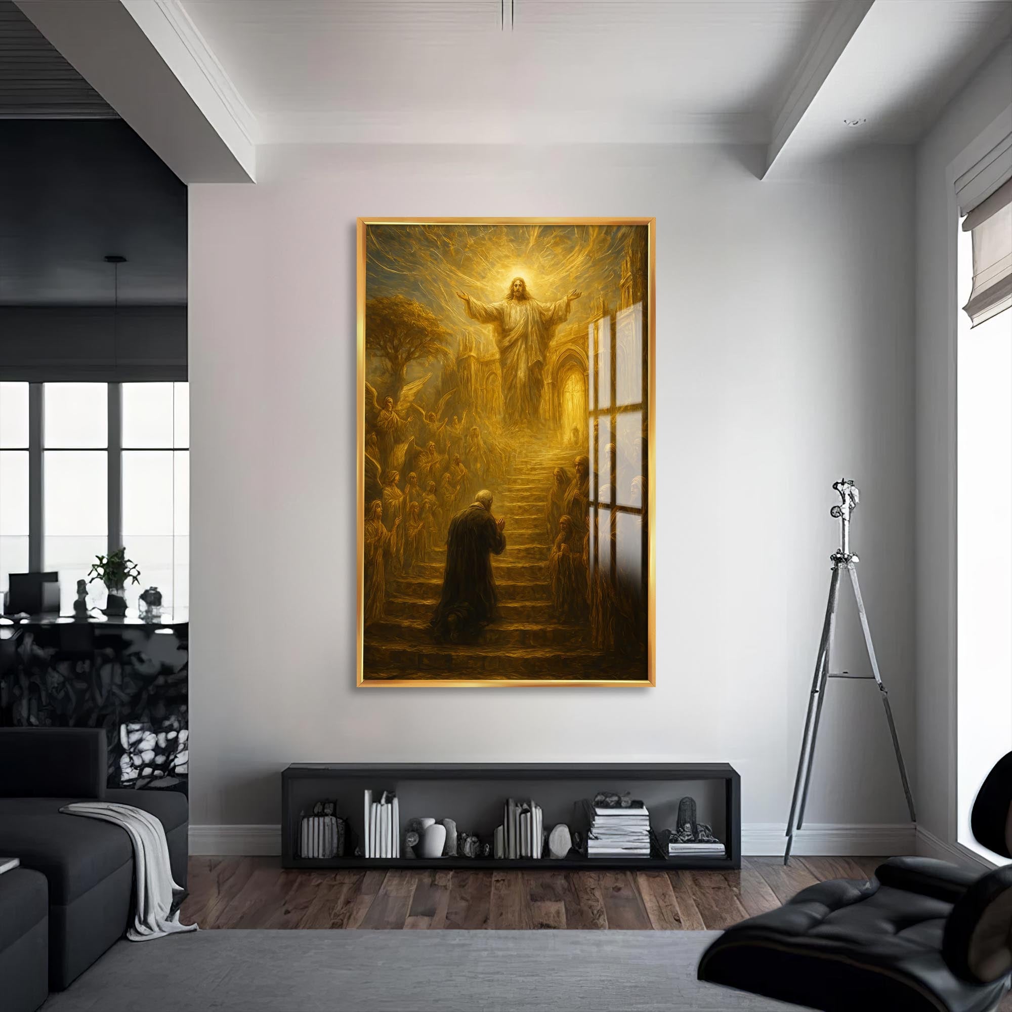Artronauts Glass Print S | 72x46 cm | 28.3"x18.1" / Gold God Will Make a Way– Christian Tempered Glass Wall Art