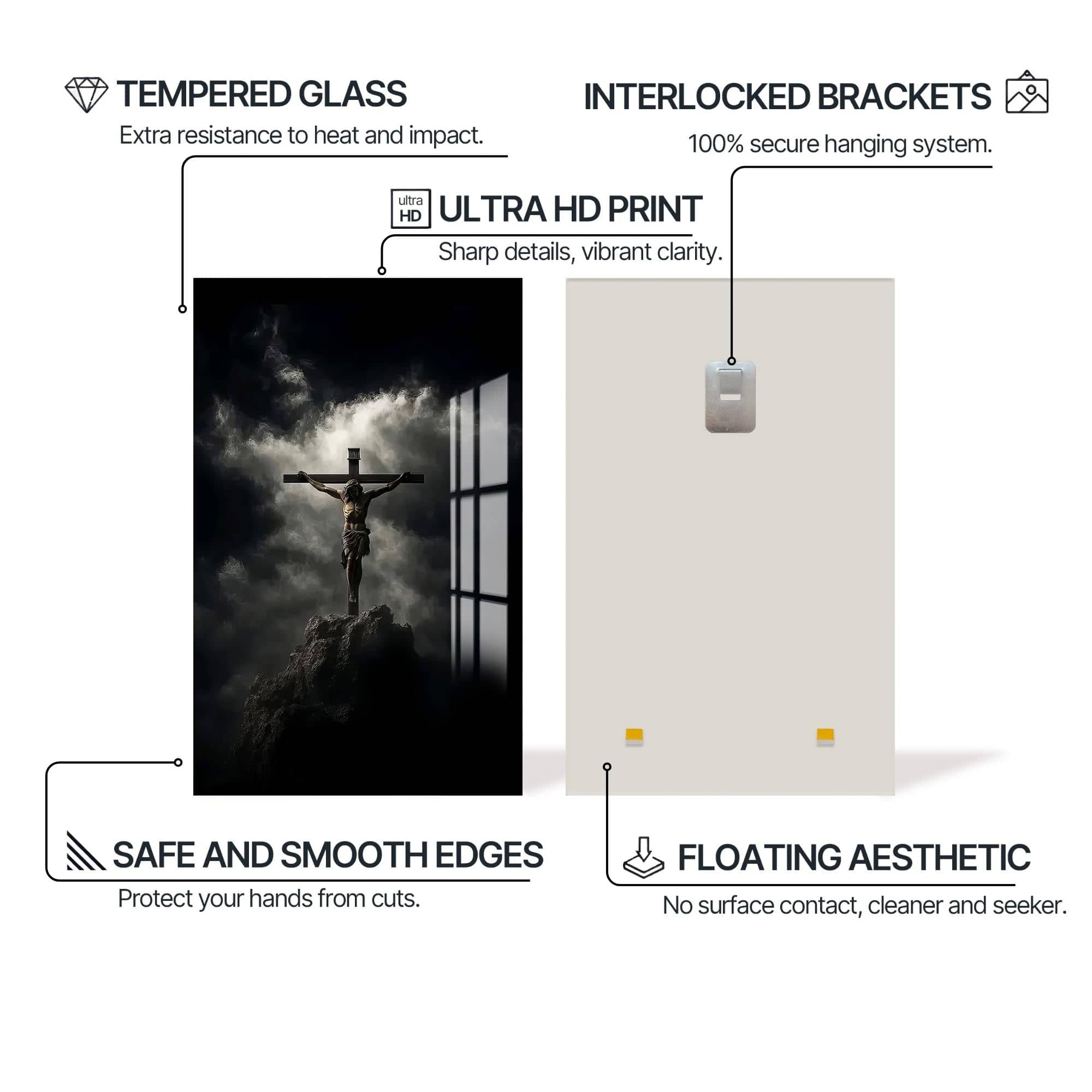 Artronauts Glass Print The Cross– Christian Tempered Glass Wall Art