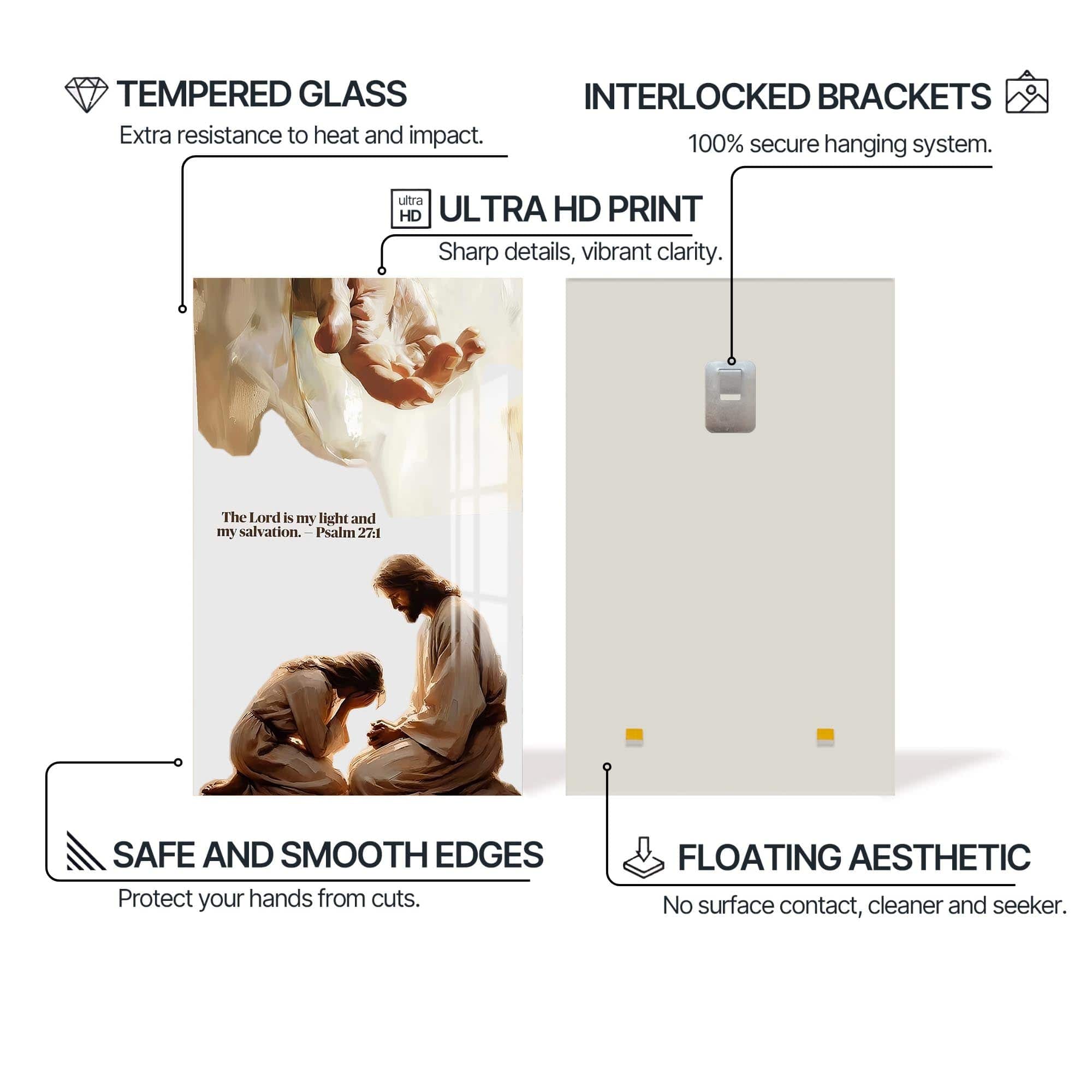 Artronauts Glass Print My Light and Salvation– Christian Tempered Glass Wall Art