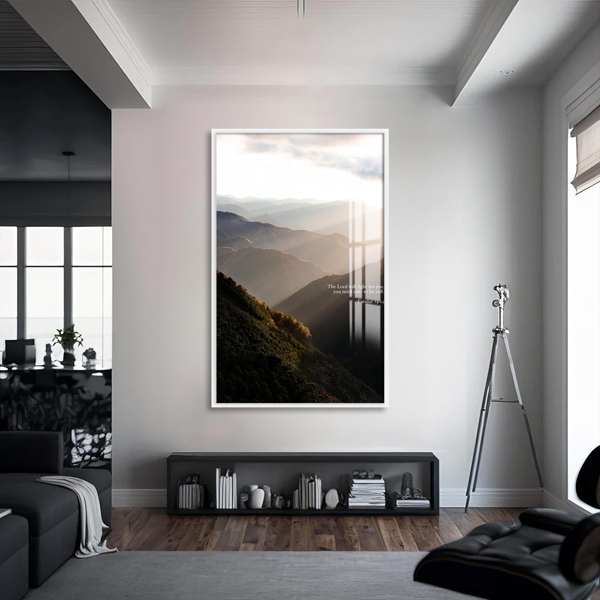 Artronauts Glass Print S | 72x46 cm | 28.3"x18.1" / White In His Creation– Christian Tempered Glass Wall Art