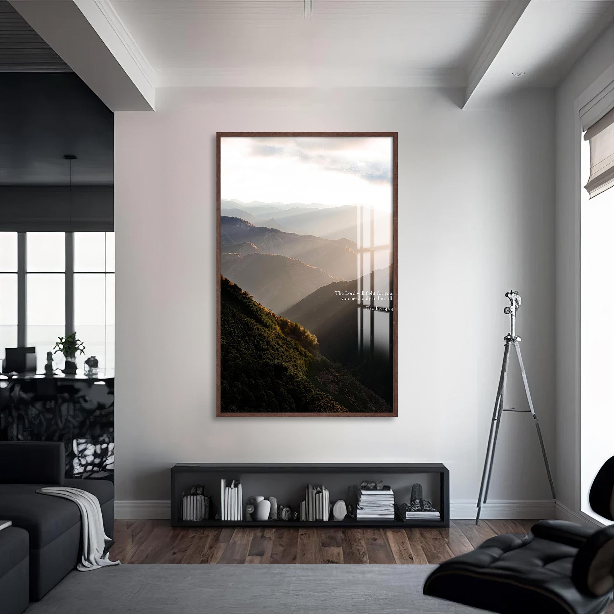 Artronauts Glass Print S | 72x46 cm | 28.3"x18.1" / Walnut In His Creation– Christian Tempered Glass Wall Art