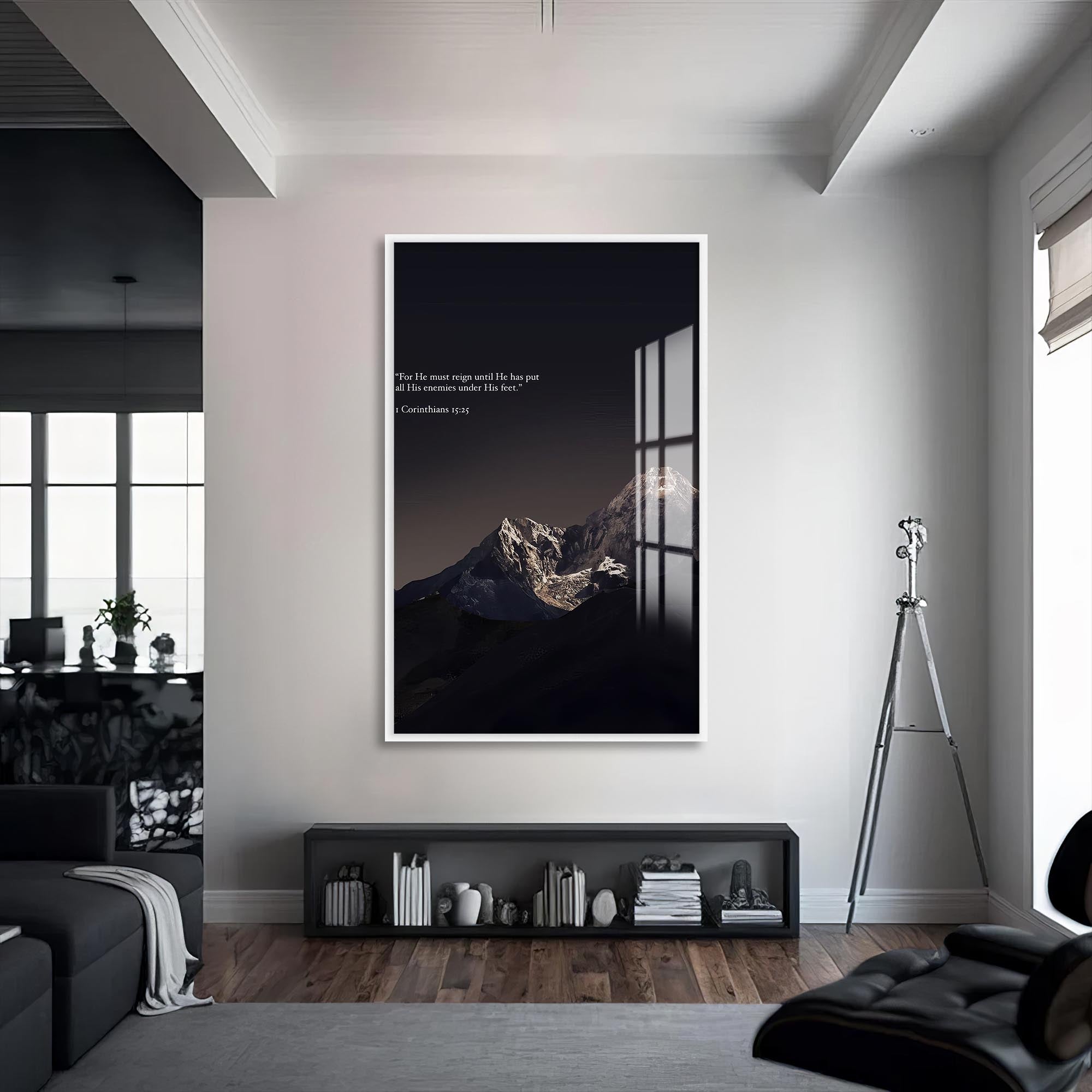 Artronauts Glass Print S | 72x46 cm | 28.3"x18.1" / White Strength in Stillness– Christian Tempered Glass Wall Art