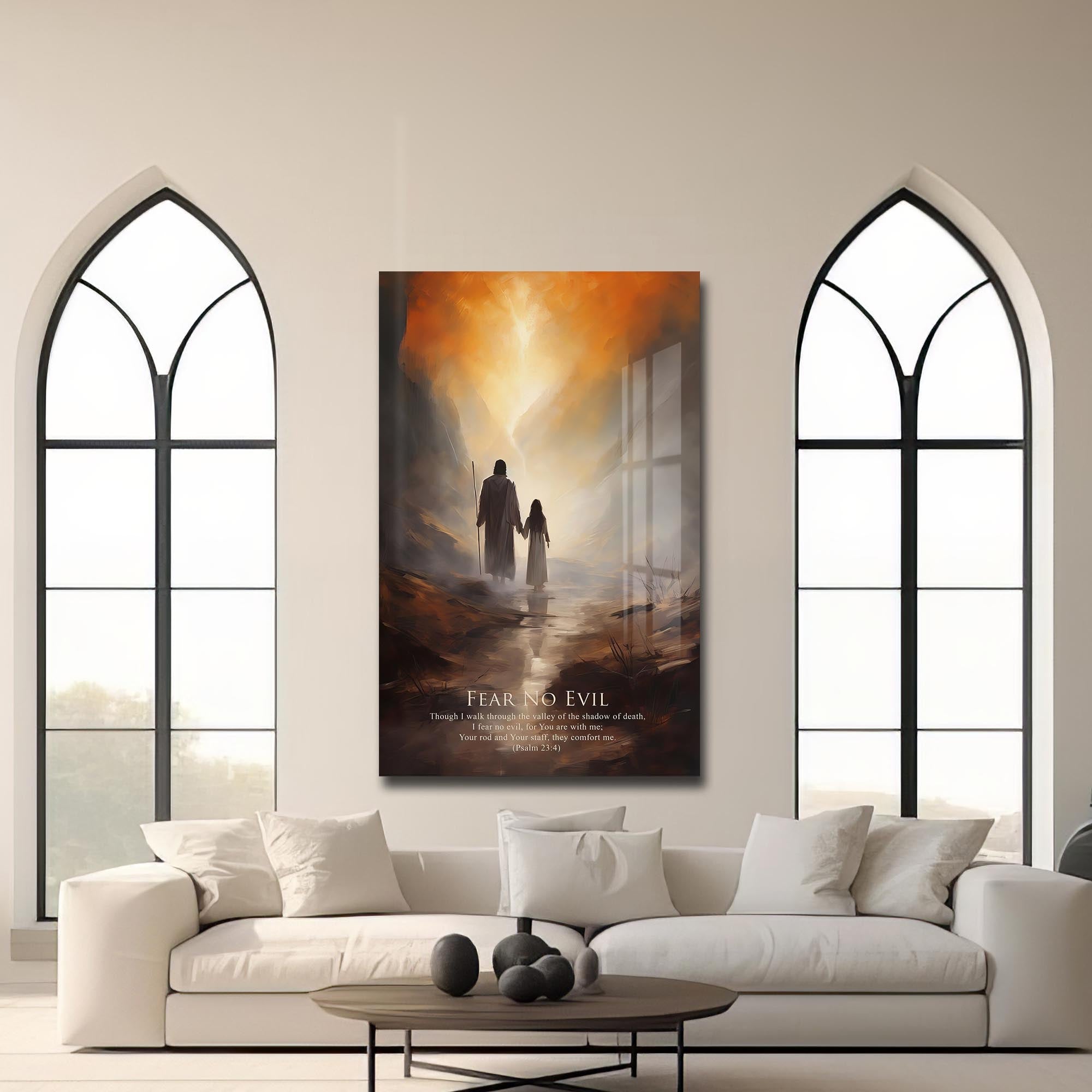 Artronauts Glass Print Fear No Evil– Christian Tempered Glass Wall Art