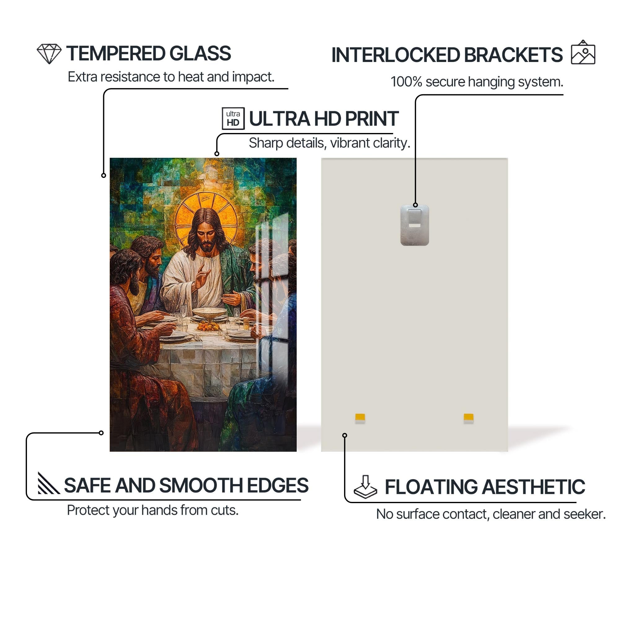 Artronauts Glass Print The Last Supper– Christian Tempered Glass Wall Art