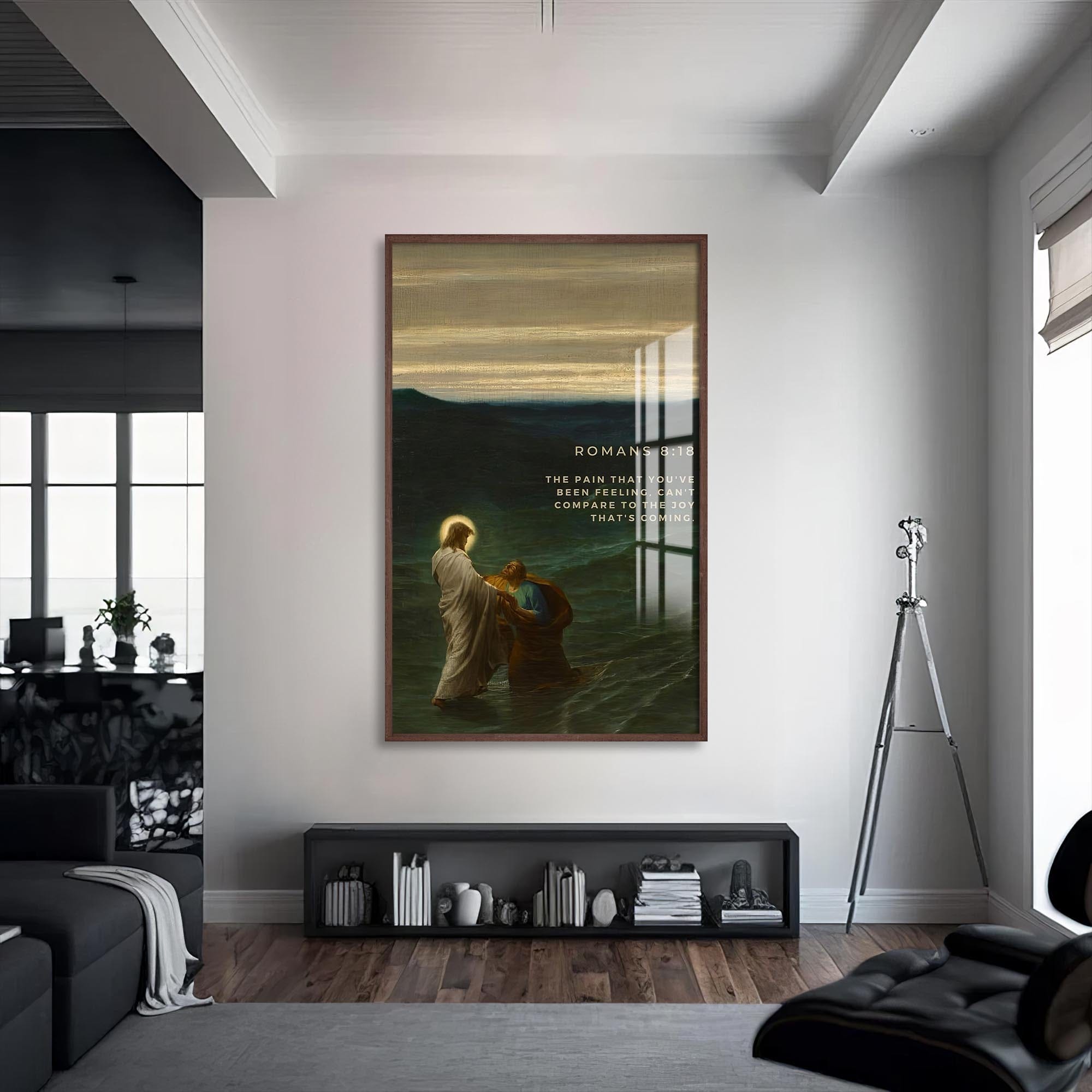 Artronauts Glass Print S | 72x46 cm | 28.3"x18.1" / Walnut Greater Glory– Christian Tempered Glass Wall Art