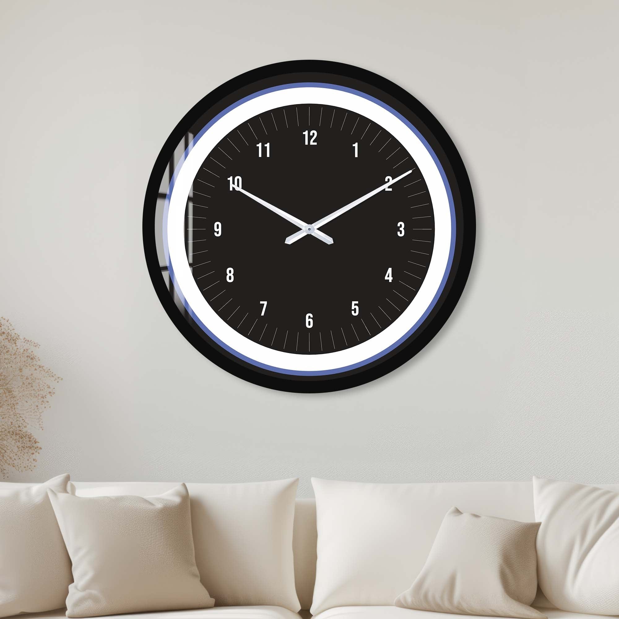 Artronauts Glass Print 40 cm ⌀ | 15.7" / Black Sapphire Touch - Glass Wall Clock