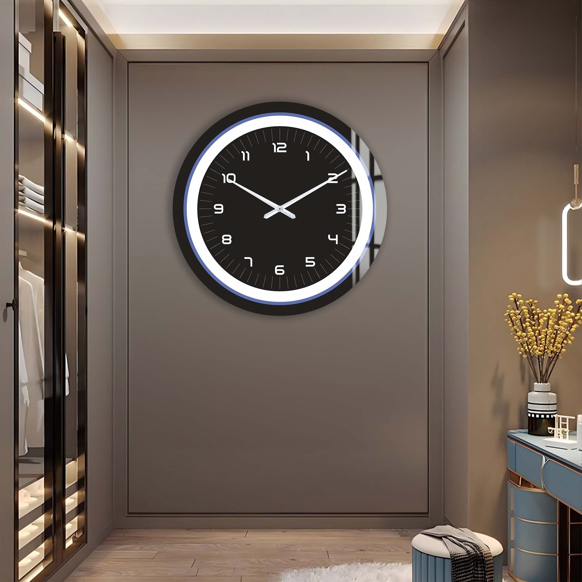 Artronauts Glass Print Sapphire Touch III - Glass Wall Clock