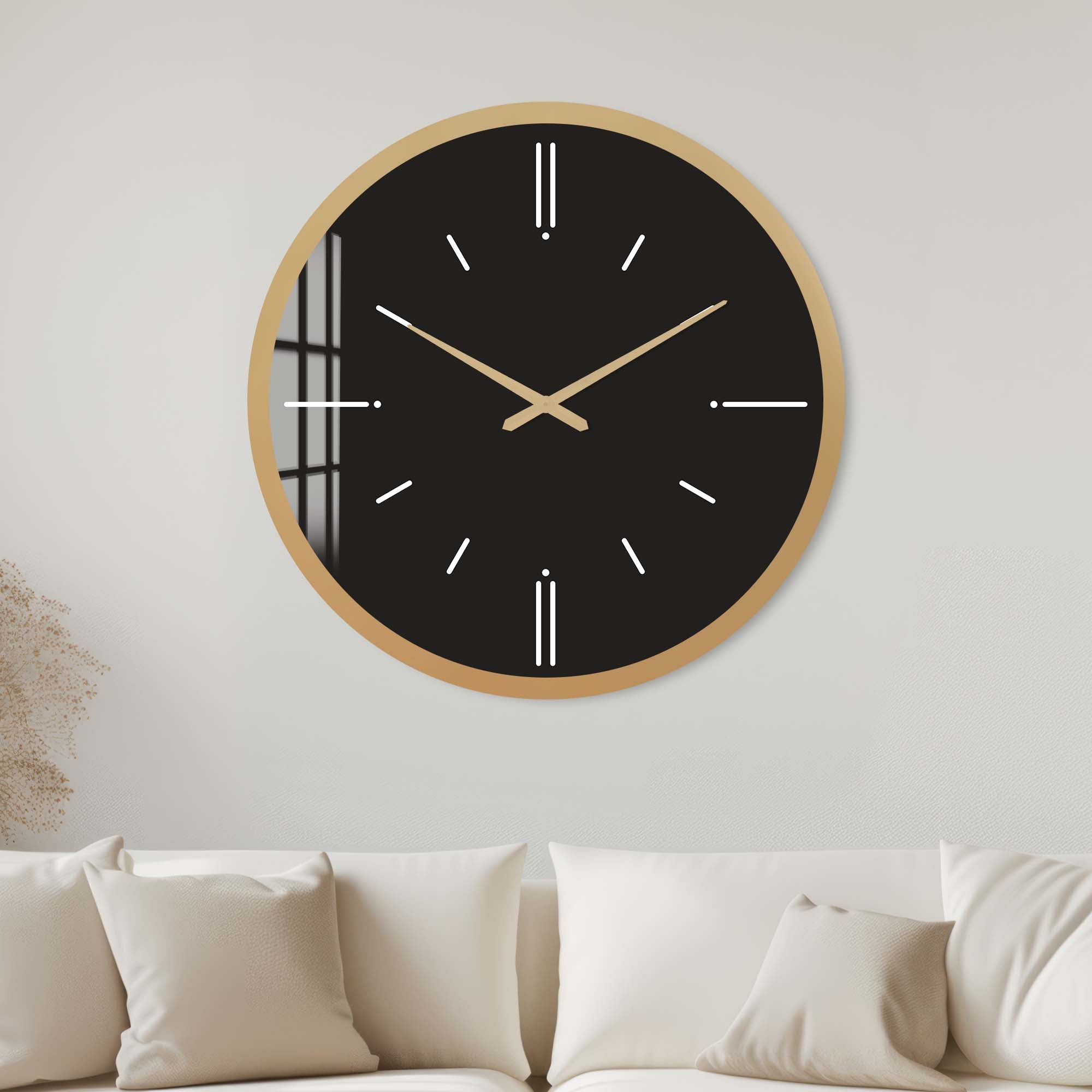 Artronauts Glass Print 40 cm ⌀ | 15.7" / Gold Minimal - Glass Wall Clock