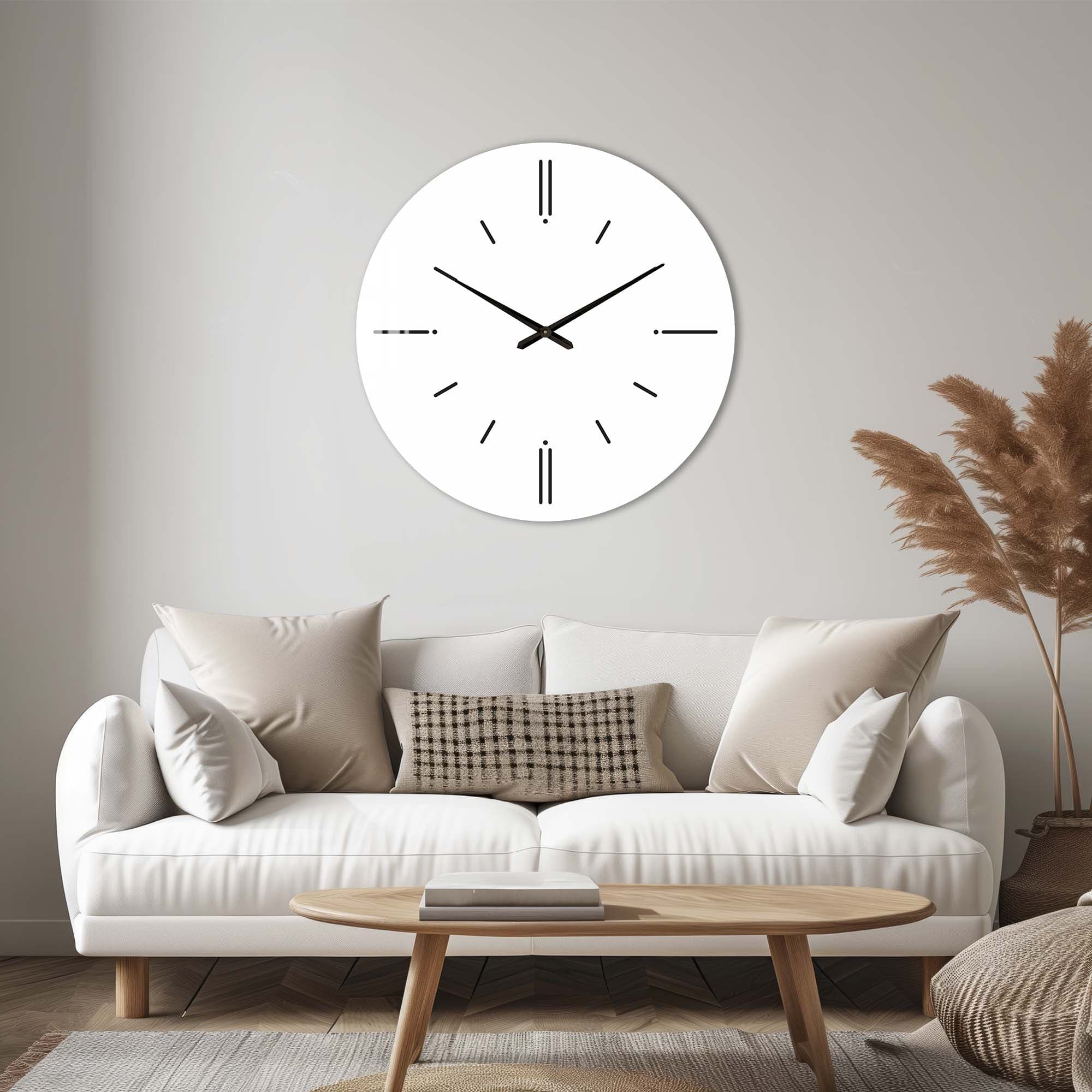 Artronauts Glass Print Minimal White - Glass Wall Clock
