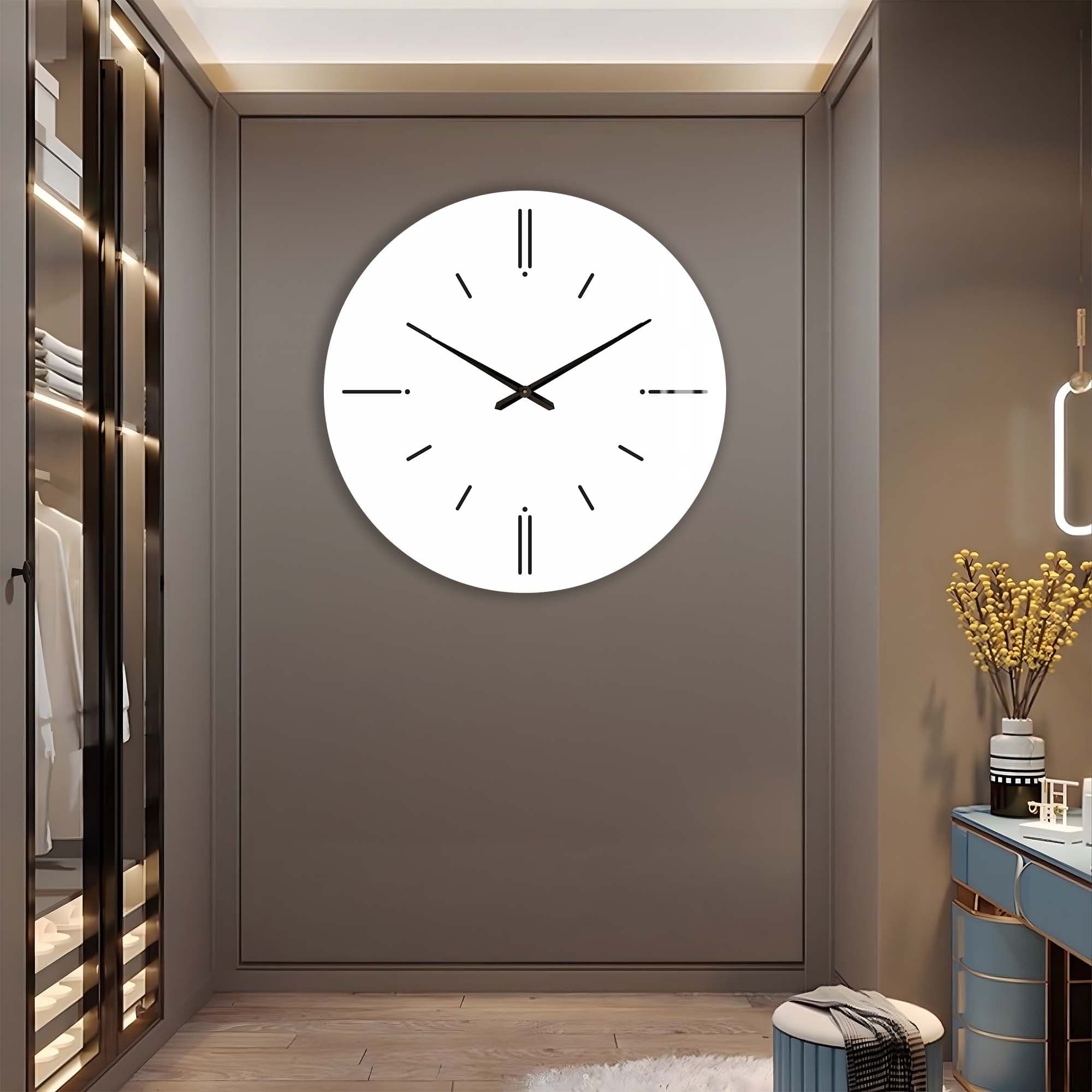Artronauts Glass Print Minimal White - Glass Wall Clock
