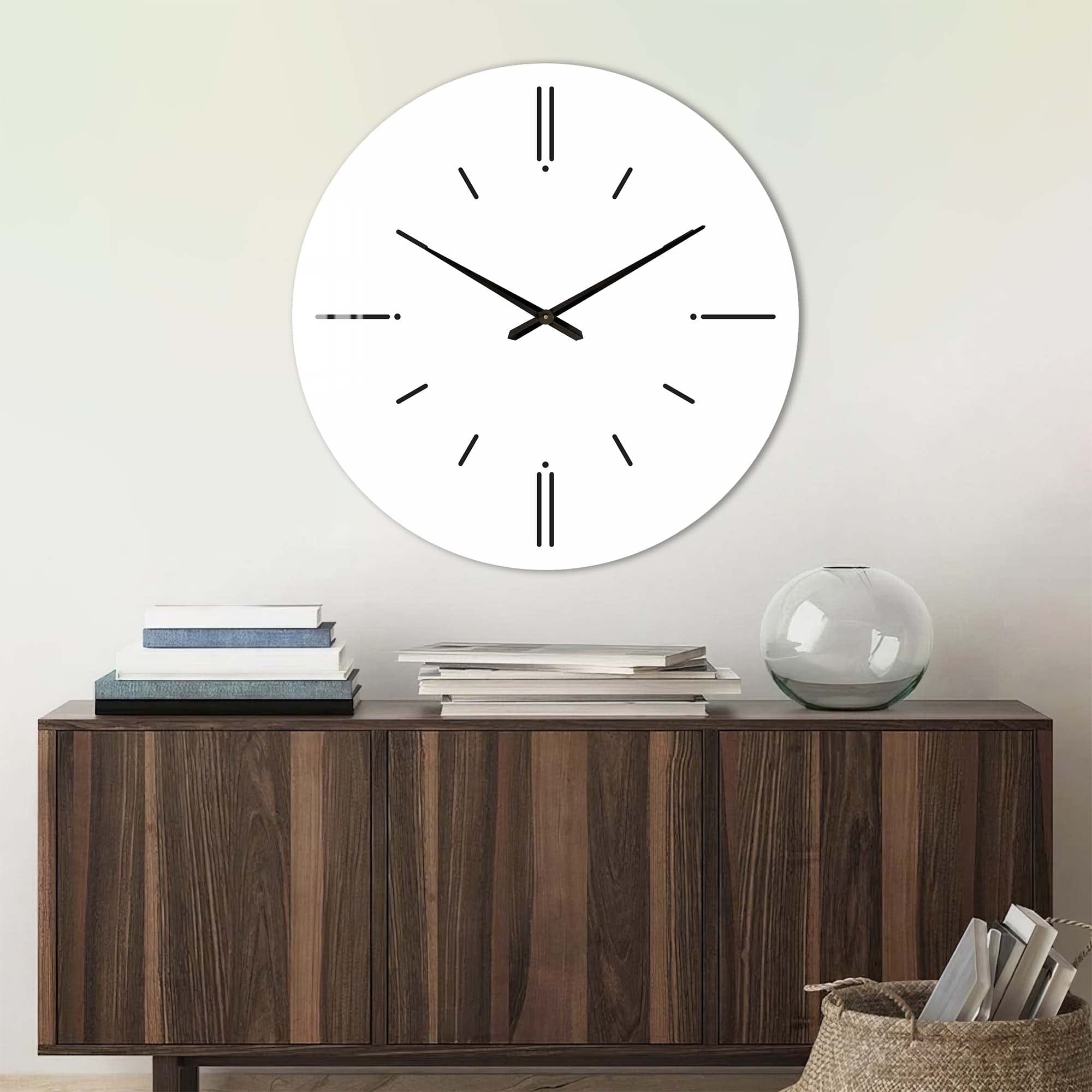 Artronauts Glass Print Minimal White - Glass Wall Clock