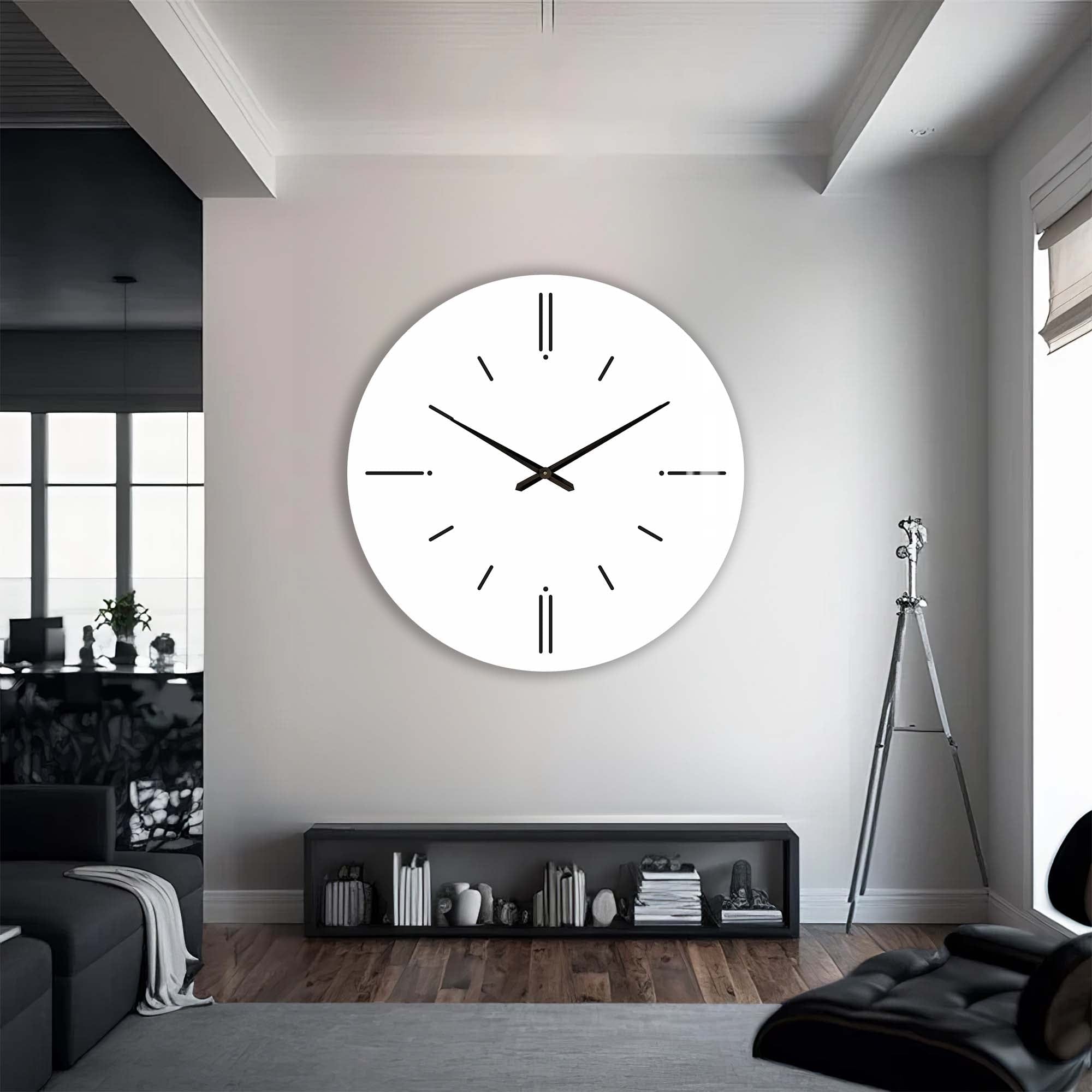 Artronauts Glass Print Minimal White - Glass Wall Clock