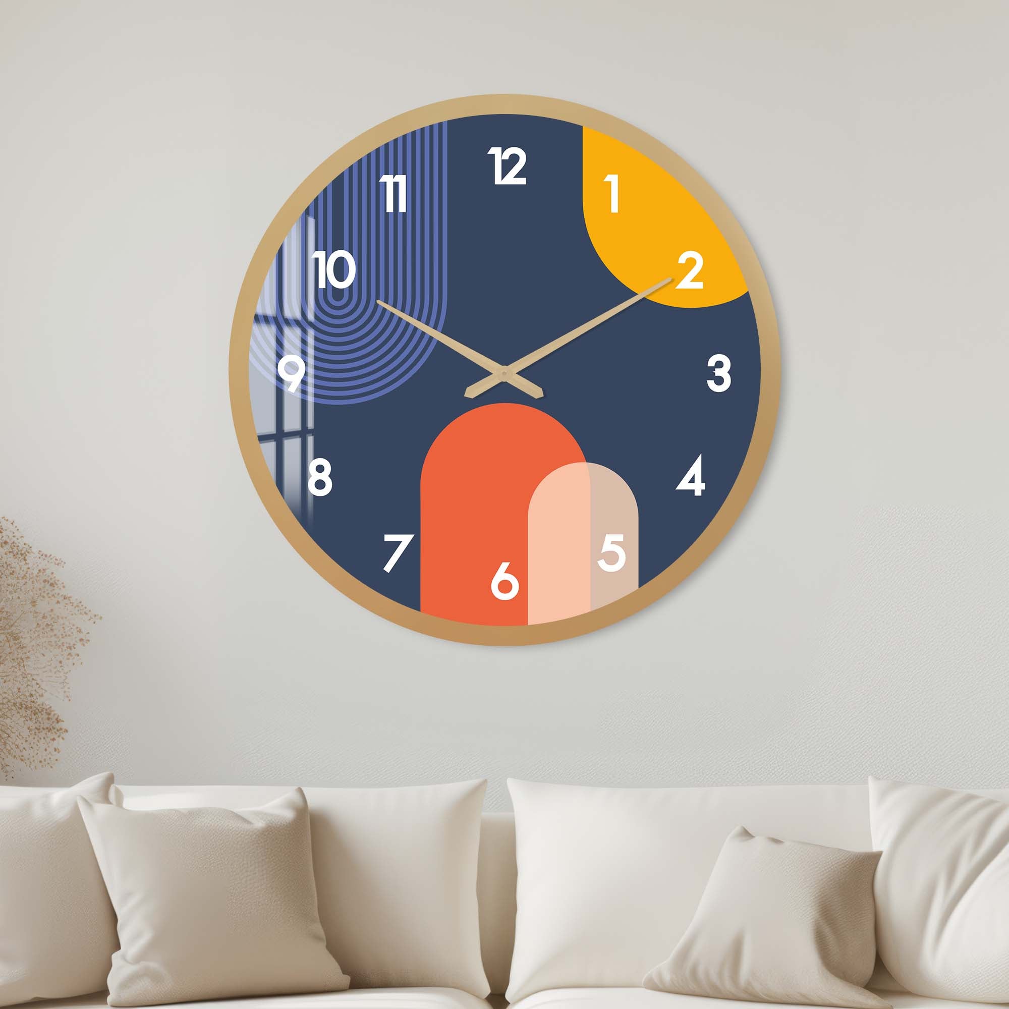 Artronauts Glass Print 40 cm ⌀ | 15.7" / Gold Puffy - Glass Wall Clock