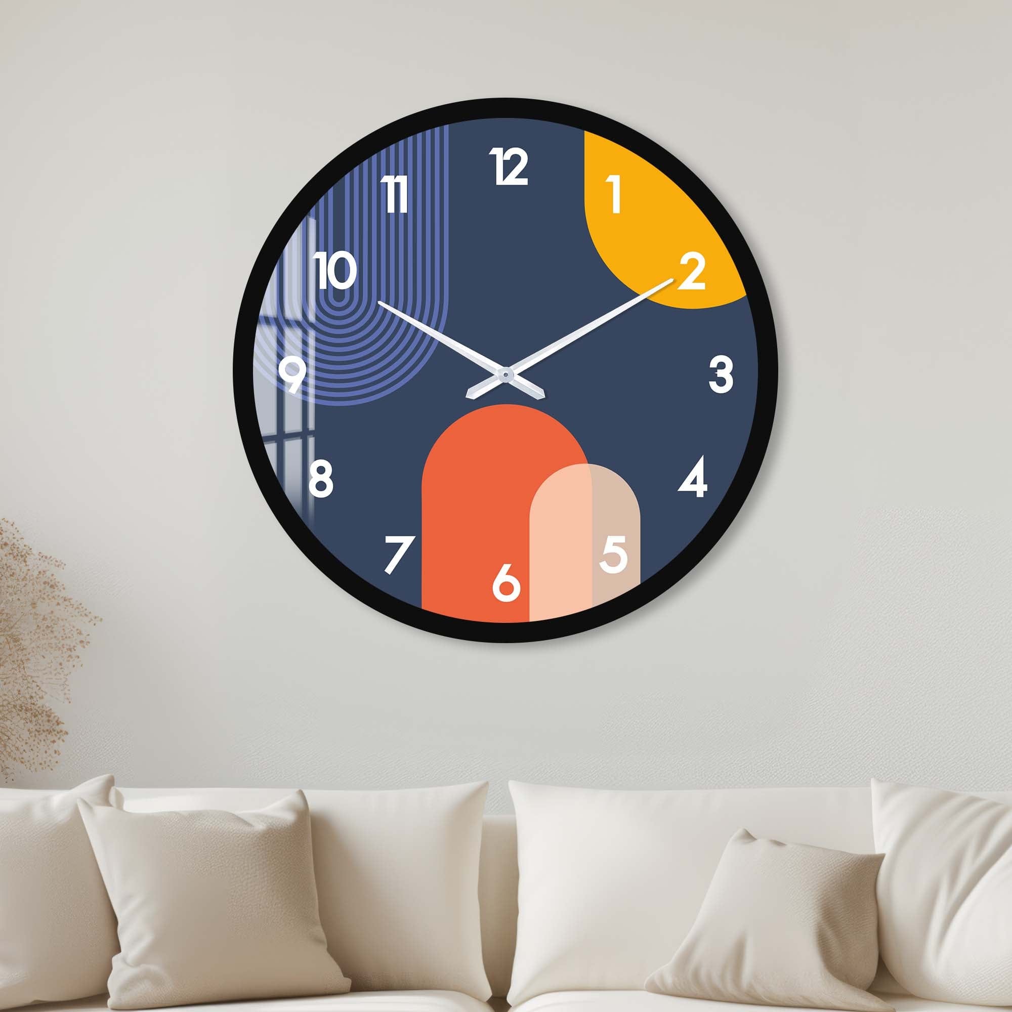 Artronauts Glass Print 40 cm ⌀ | 15.7" / Black Puffy - Glass Wall Clock