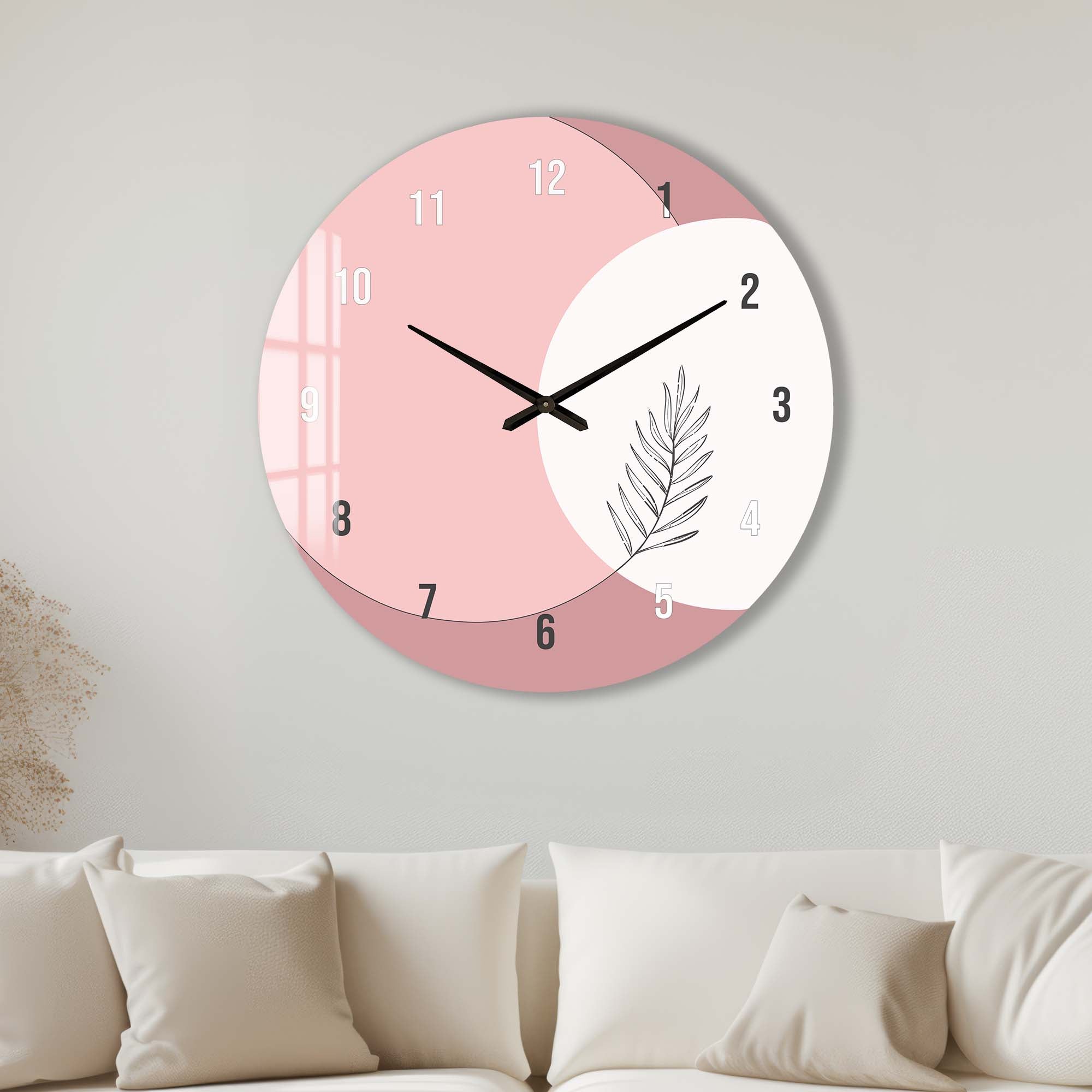 Artronauts Glass Print 40 cm ⌀ | 15.7" / Frameless Blush - Glass Wall Clock