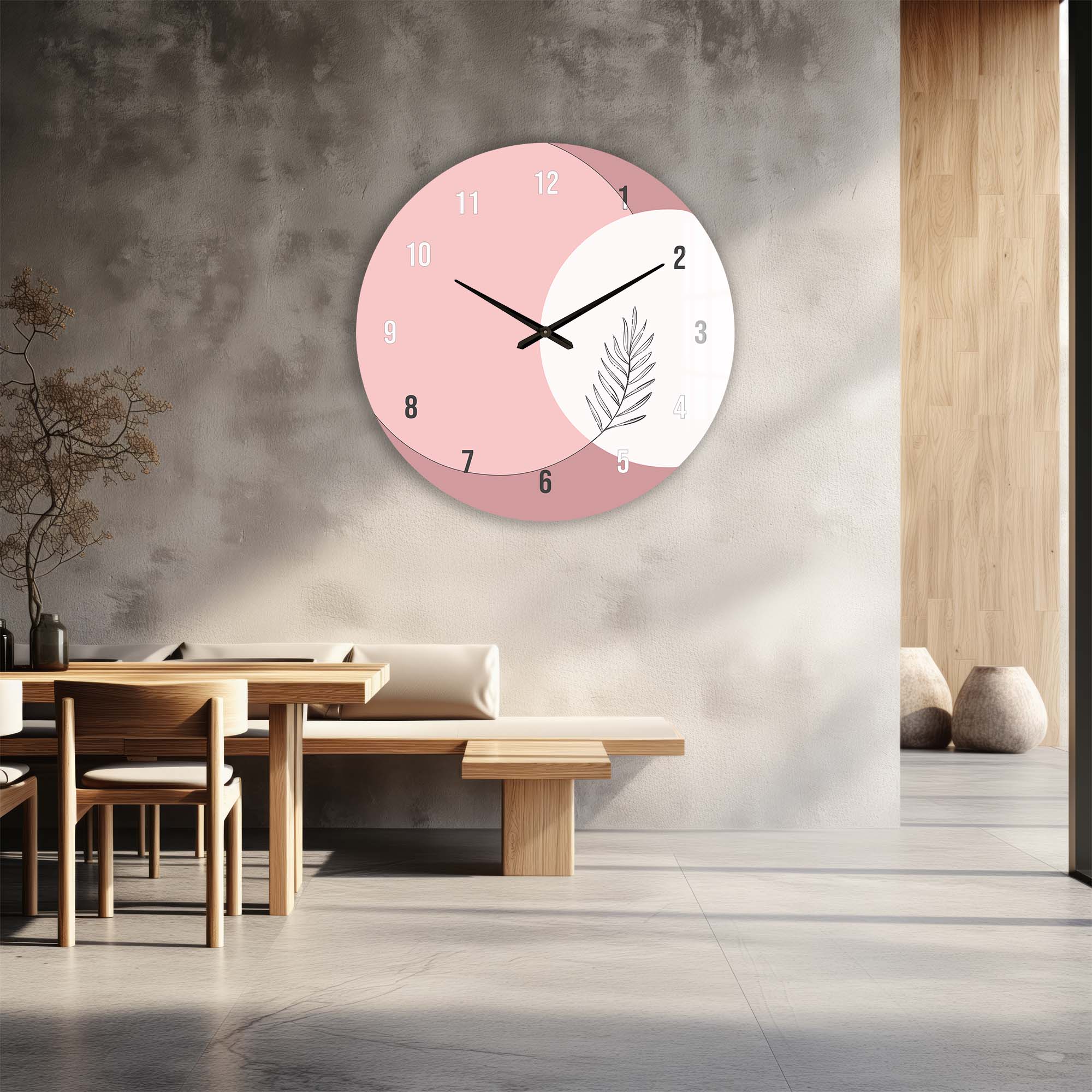 Artronauts Glass Print Blush - Glass Wall Clock