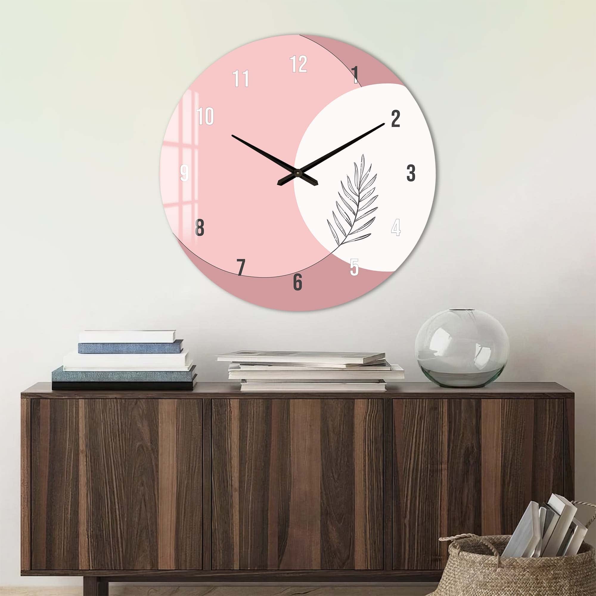 Artronauts Glass Print Blush - Glass Wall Clock